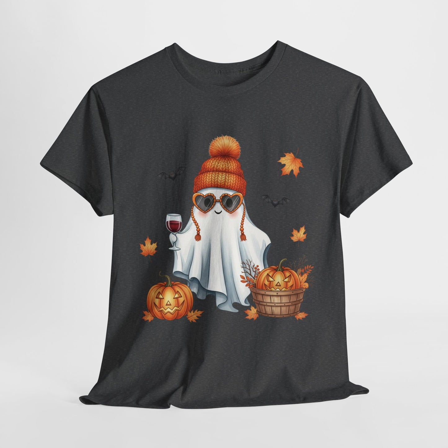 Spooky‑Cute Ghost Halloween Tee | Unisex Heavy Cotton Comfort for Fall Fun & Festive Vibes