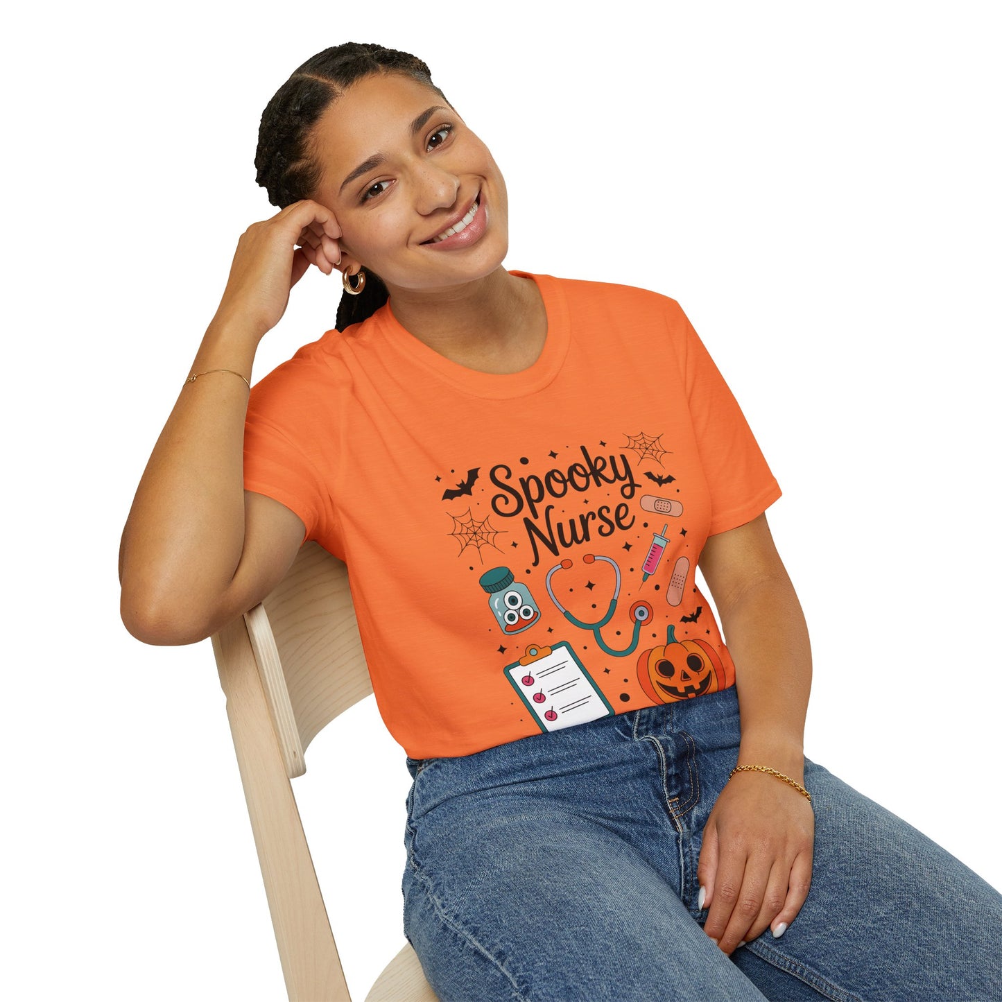 Spooky Nurse Halloween Tee – Funny Medical Staff Shirt for Festive Fall Fun & Costume Parties