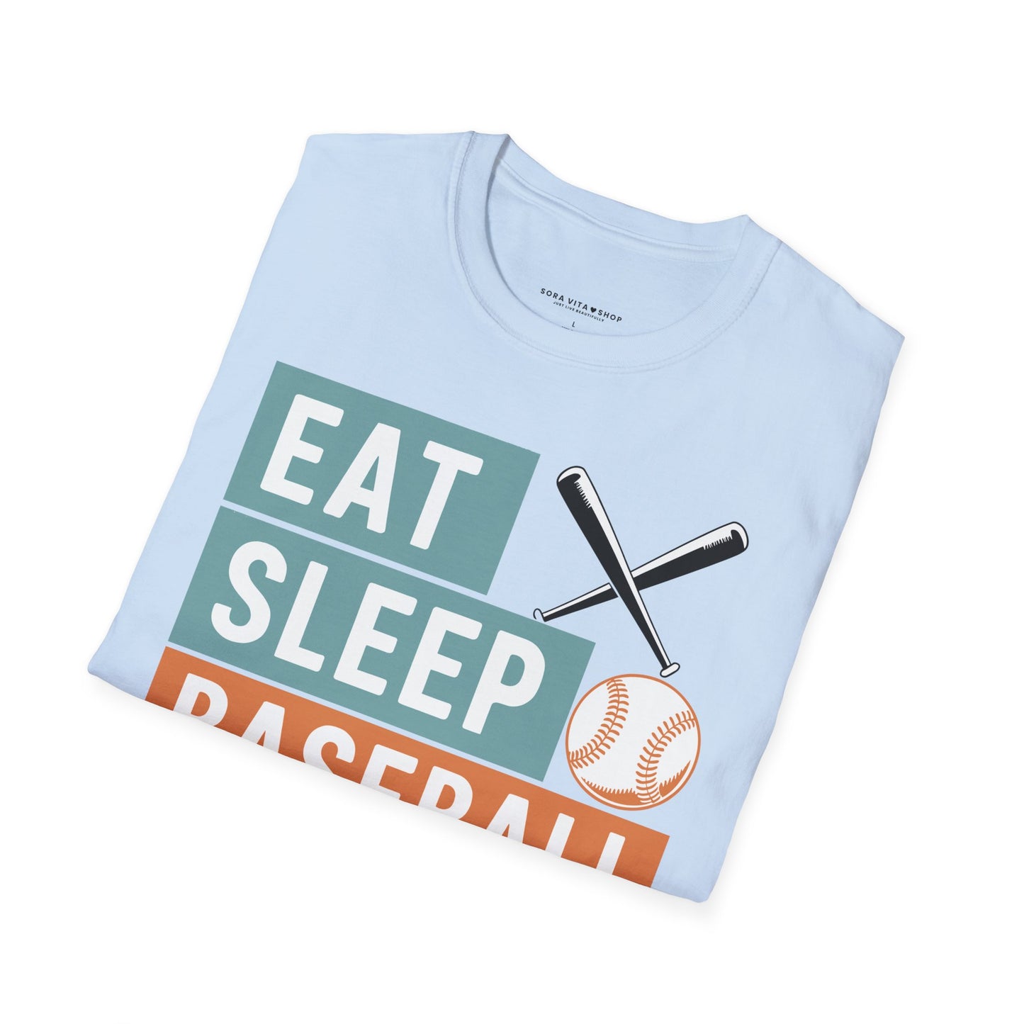 Eat Sleep Baseball Repeat T‑Shirt – Funny Baseball Lover Tee for Game Days, Players & Fans