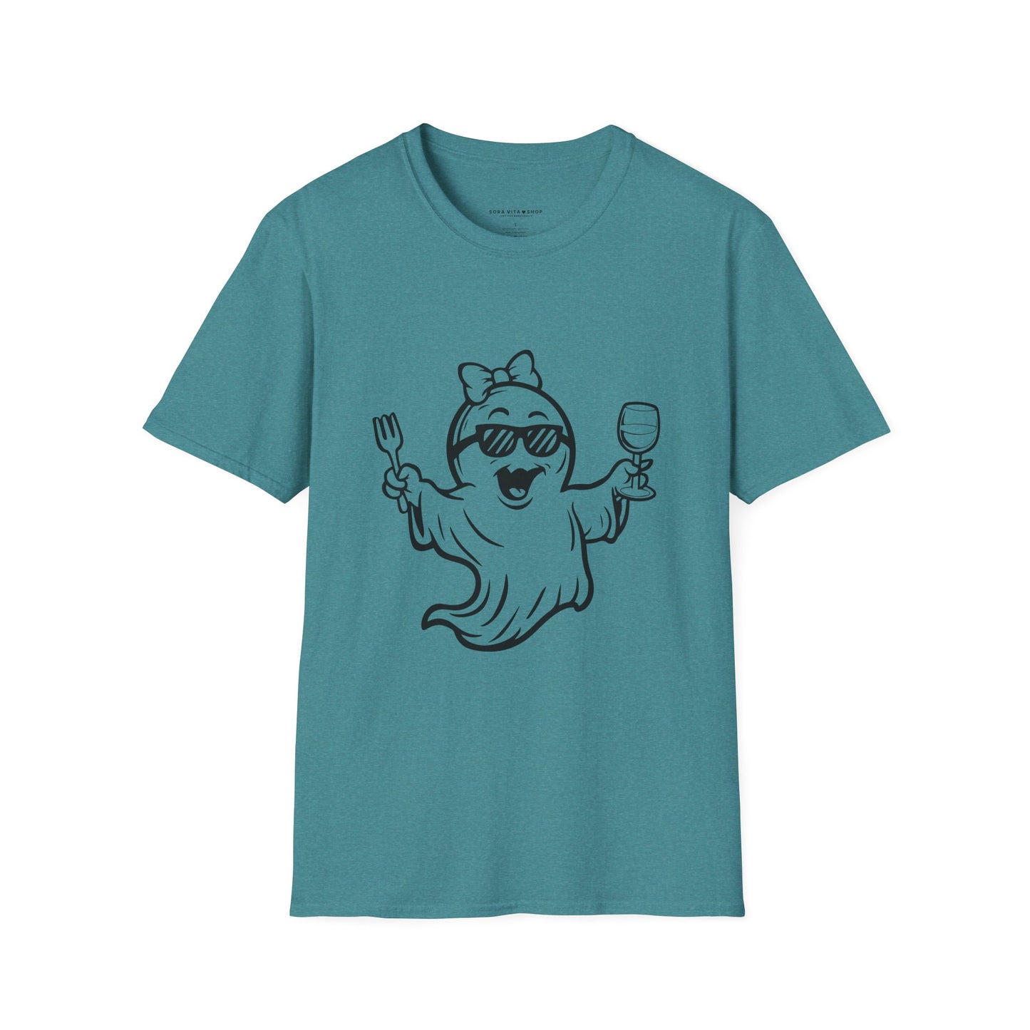 Ghostly Wine Lover Tee – Funny Halloween & Party Shirt for Spooky Wine Fans