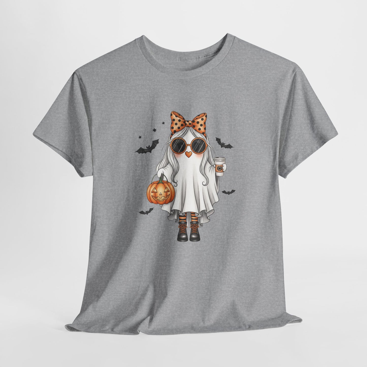 Spooky‑Cute Halloween Ghost Tee | Pumpkin Spice Vibes, Unisex Heavy Cotton Comfort for Fall Fun