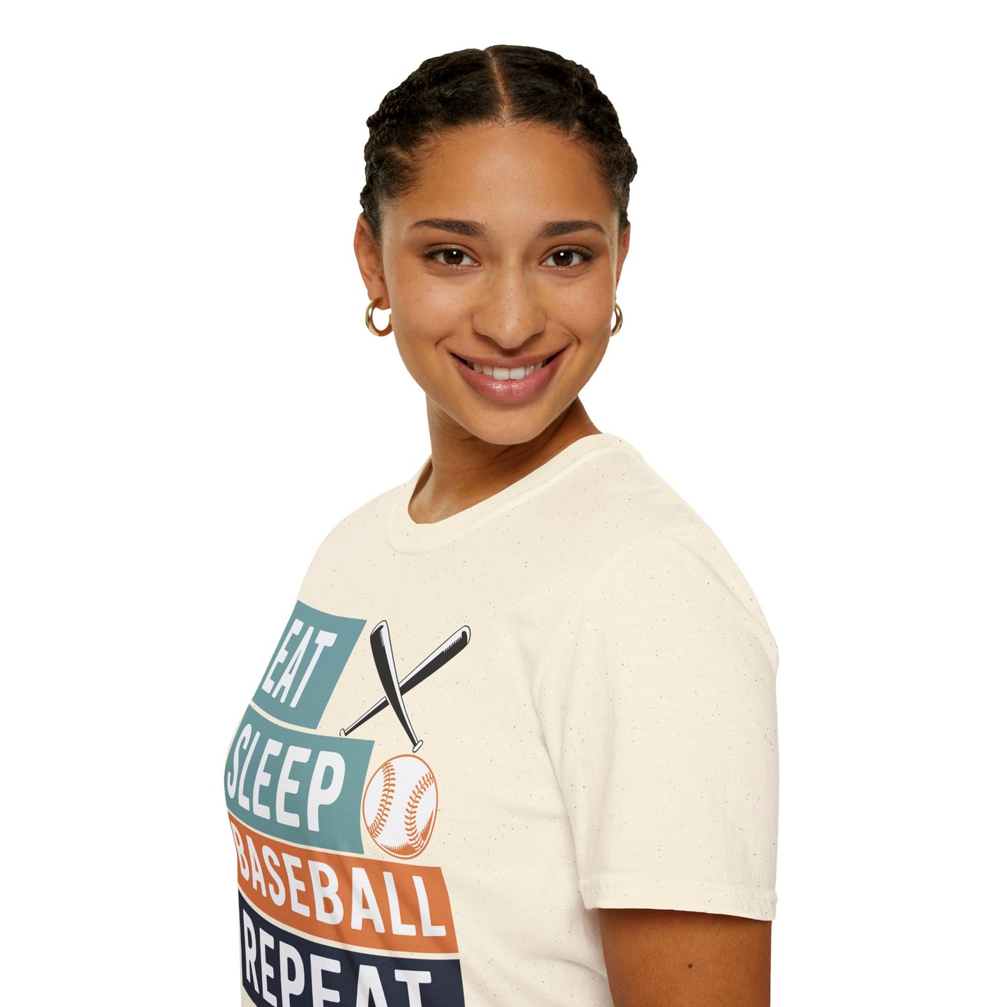 Eat Sleep Baseball Repeat T‑Shirt – Funny Baseball Lover Tee for Game Days, Players & Fans