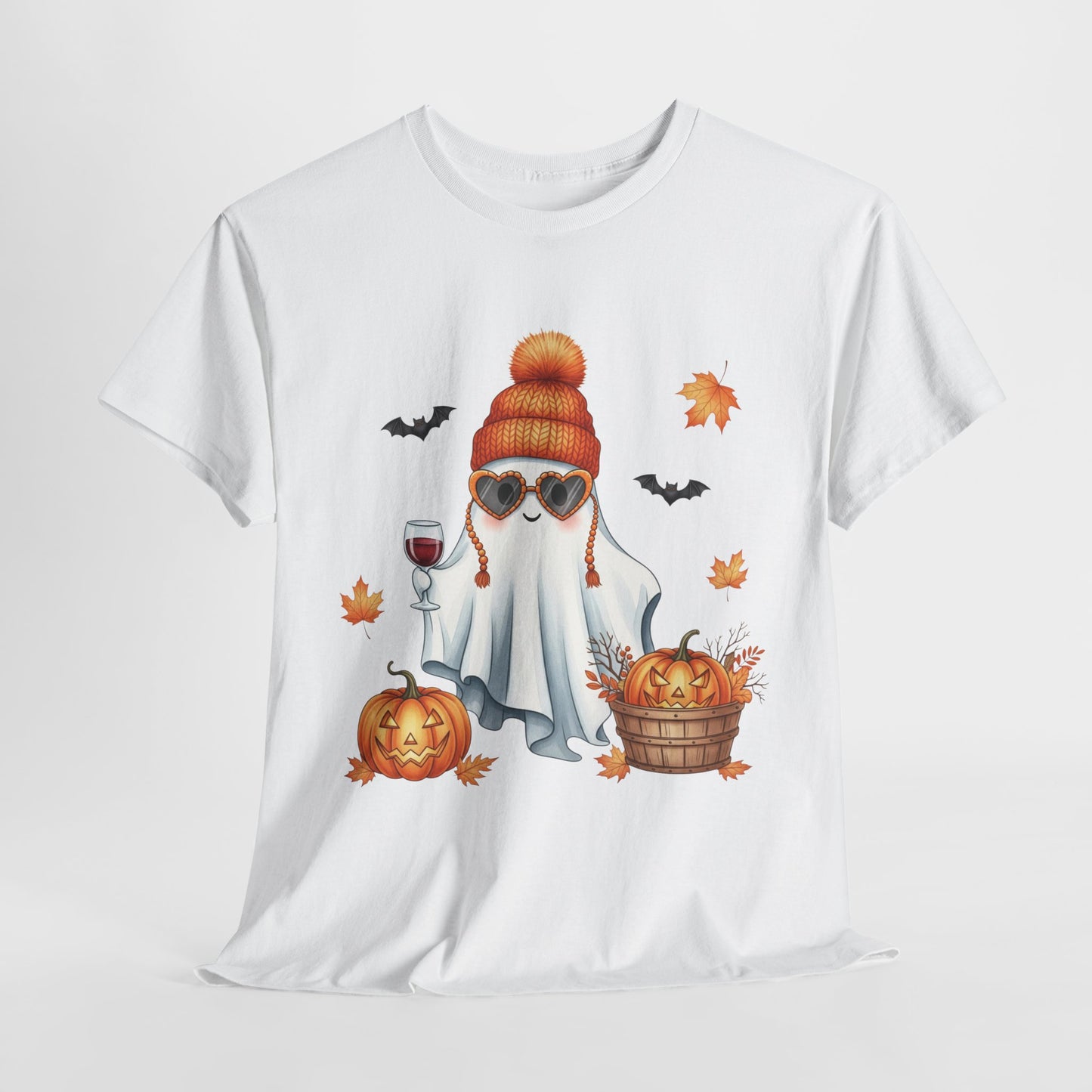 Spooky‑Cute Ghost Halloween Tee | Unisex Heavy Cotton Comfort for Fall Fun & Festive Vibes