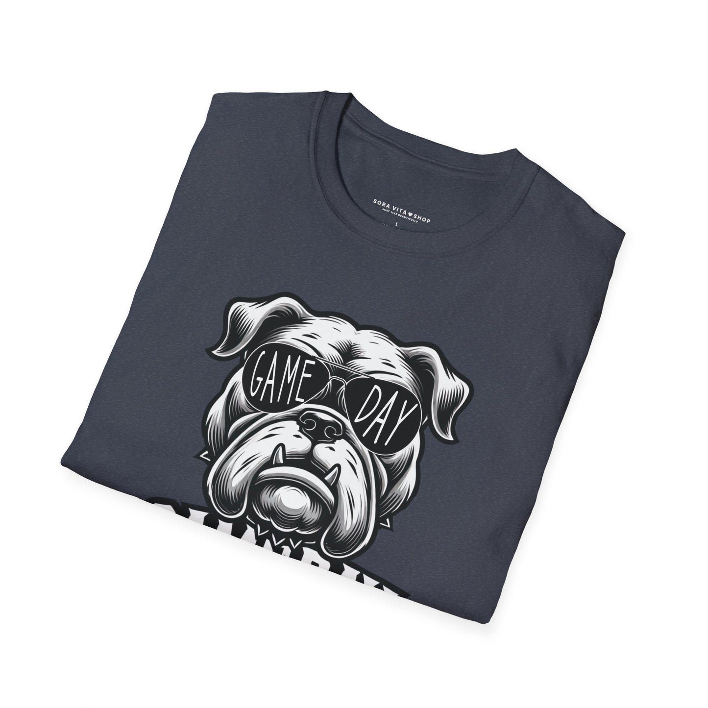 Game Day Bulldog Tee | Unisex Softstyle Comfort for Pet Lovers, Sports Fans & Everyday Style