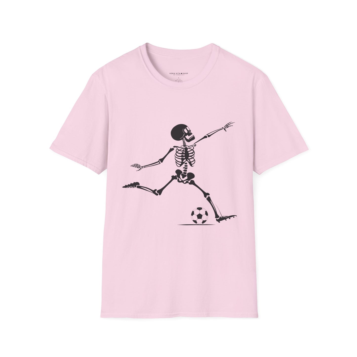 Playful Skeleton Soccer Softstyle Tee – Fun Halloween Vibes, All‑Day Comfort, Perfect Gift for Soccer Lovers & Party Nights