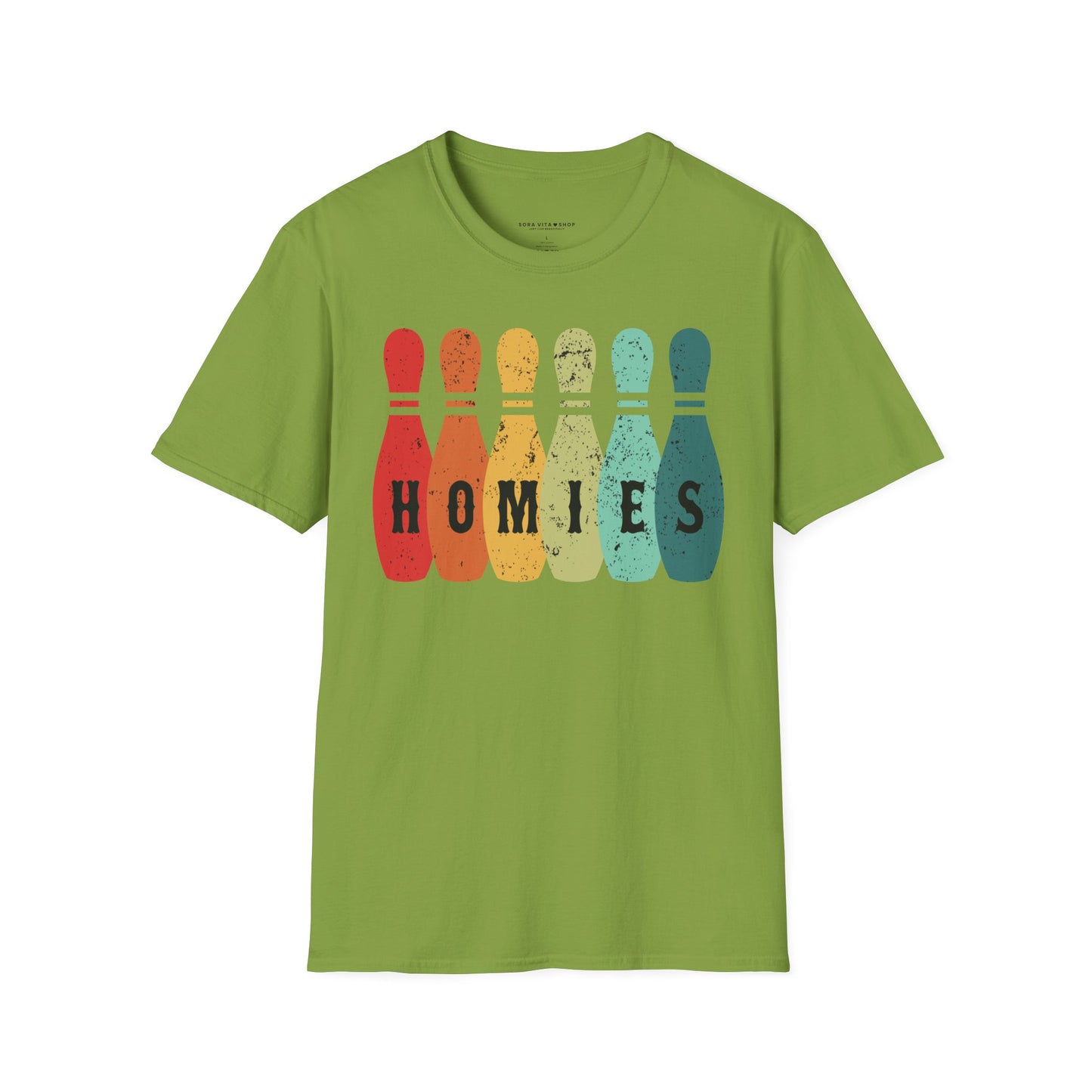 Homies Bowling T‑Shirt Unisex Softstyle Tee for Game Nights, Friendship Vibes & Casual Everyday Style