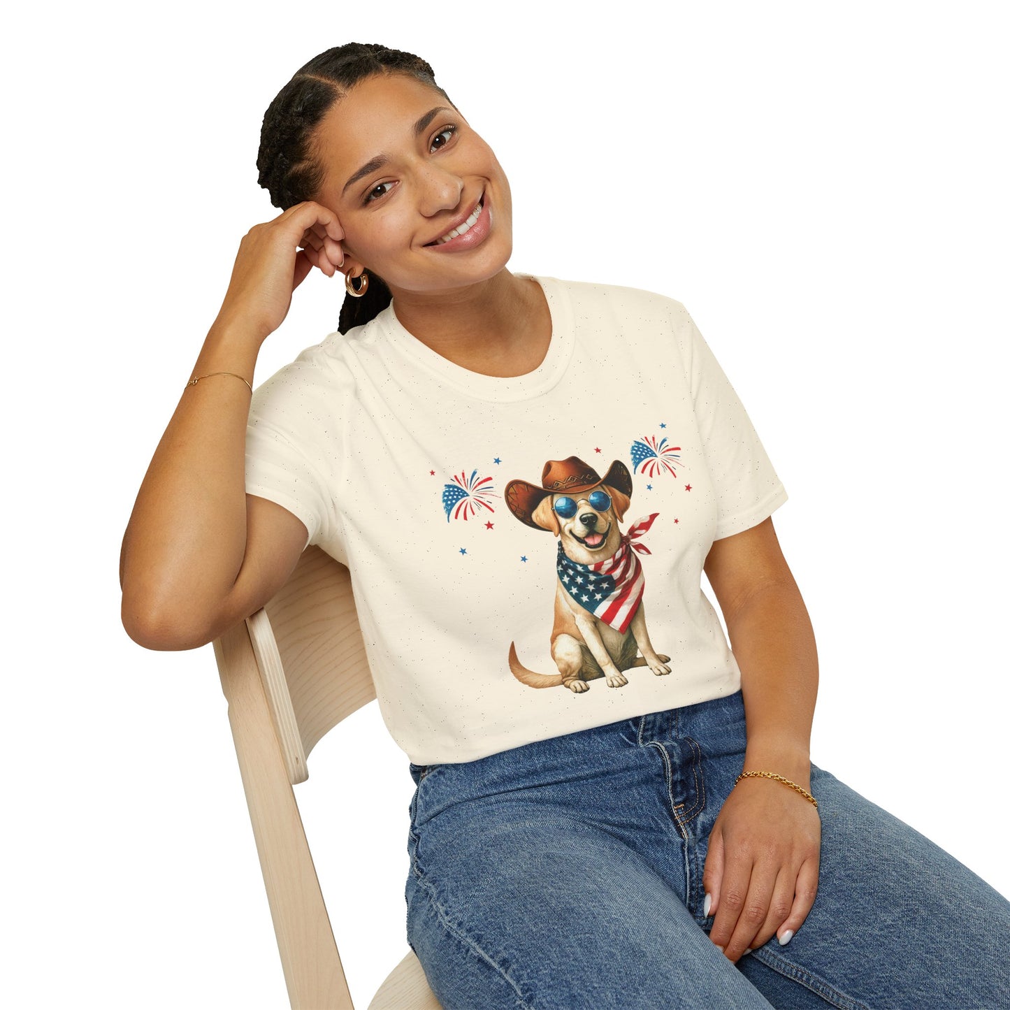 Patriotic Dog Tee | Softstyle Comfort for Dog Lovers, Print‑Perfect Finish & Everyday Wear