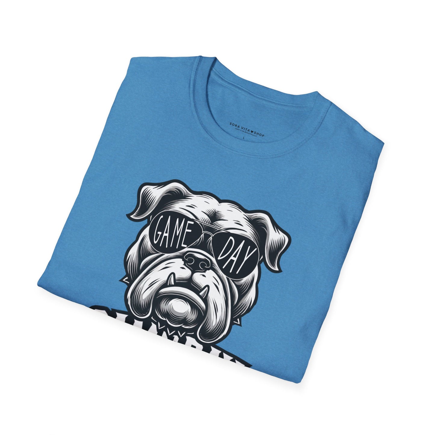Game Day Bulldog Tee | Unisex Softstyle Comfort for Pet Lovers, Sports Fans & Everyday Style