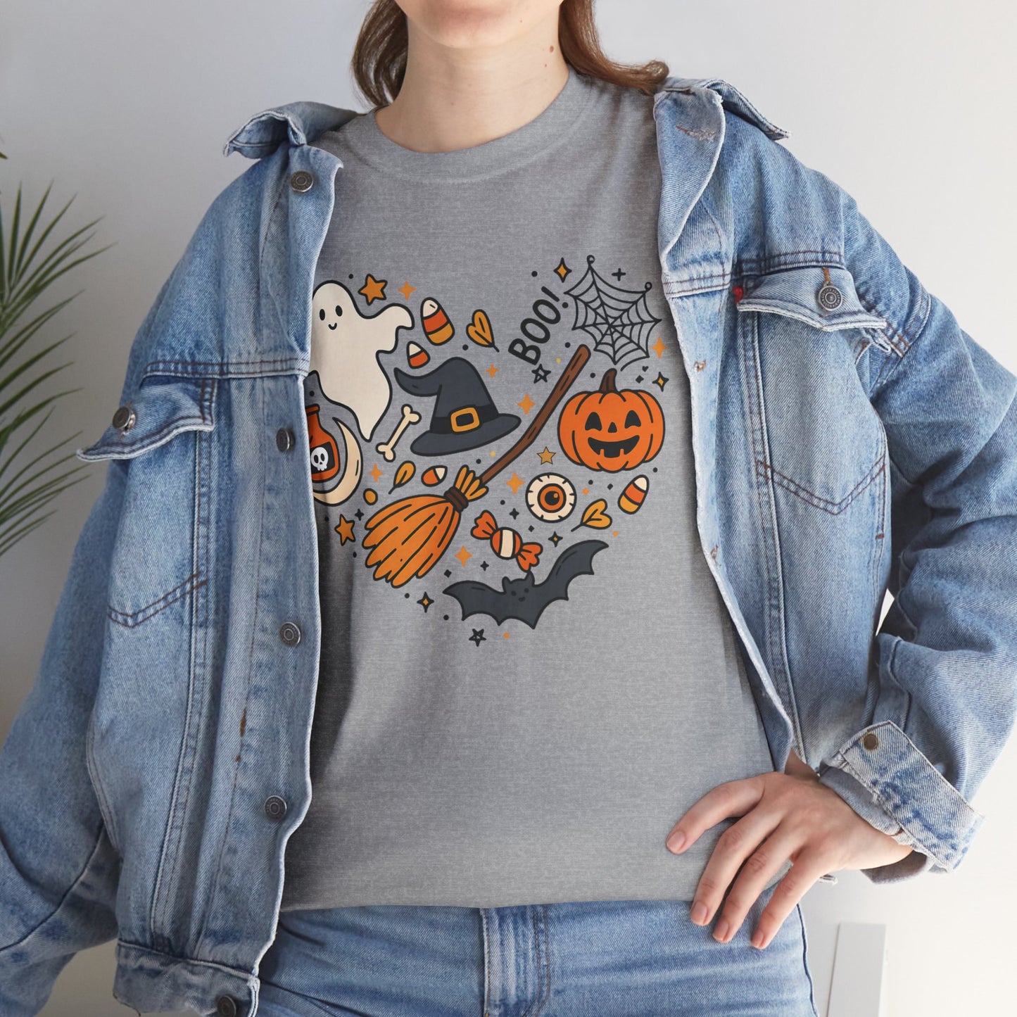 Spooky‑Sweet Halloween Heart Tee | Unisex Heavy Cotton Comfort for Trick‑or‑Treat & Fall Fun