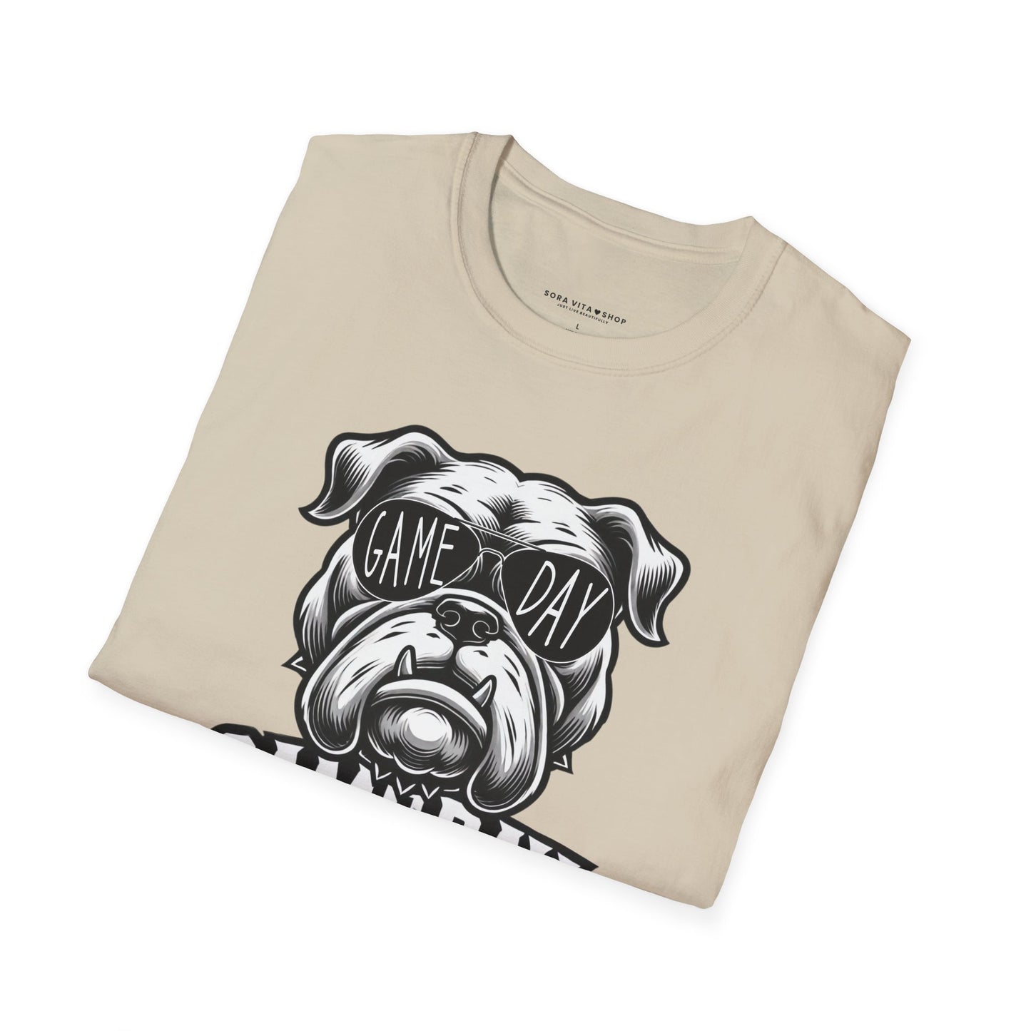 Game Day Bulldog Tee | Unisex Softstyle Comfort for Pet Lovers, Sports Fans & Everyday Style