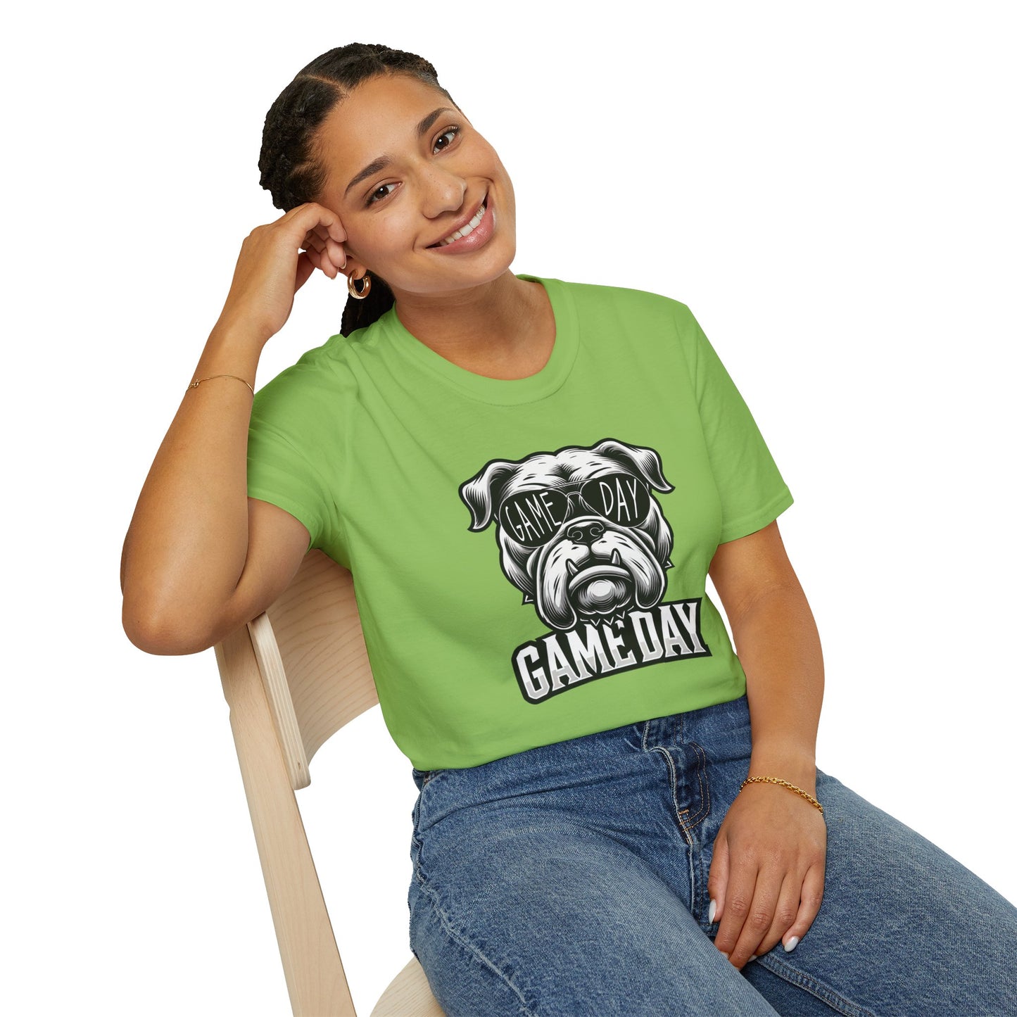 Game Day Bulldog Tee | Unisex Softstyle Comfort for Pet Lovers, Sports Fans & Everyday Style
