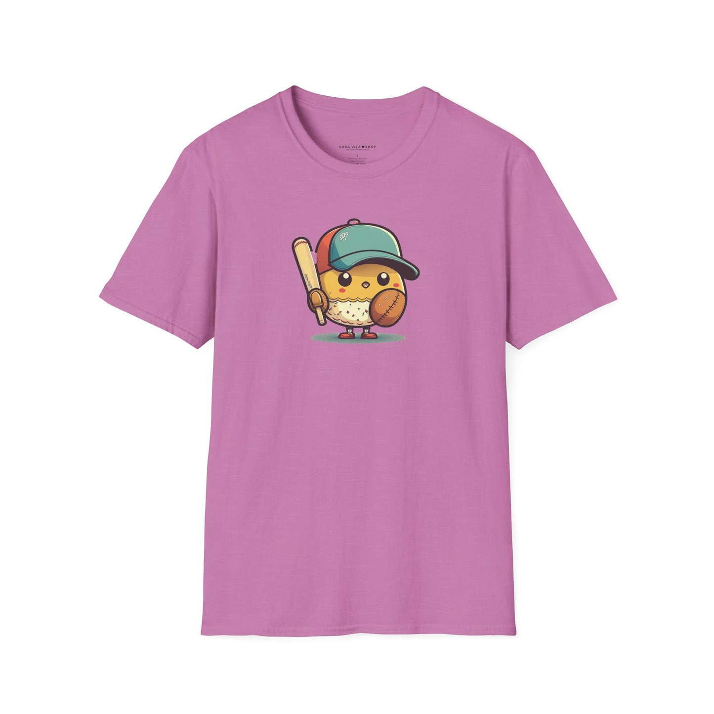 Playful Baseball Chick Softstyle Tee 🐥⚾ | Cute Unisex Comfort for Sports Lovers, Spring Fun & Everyday Style