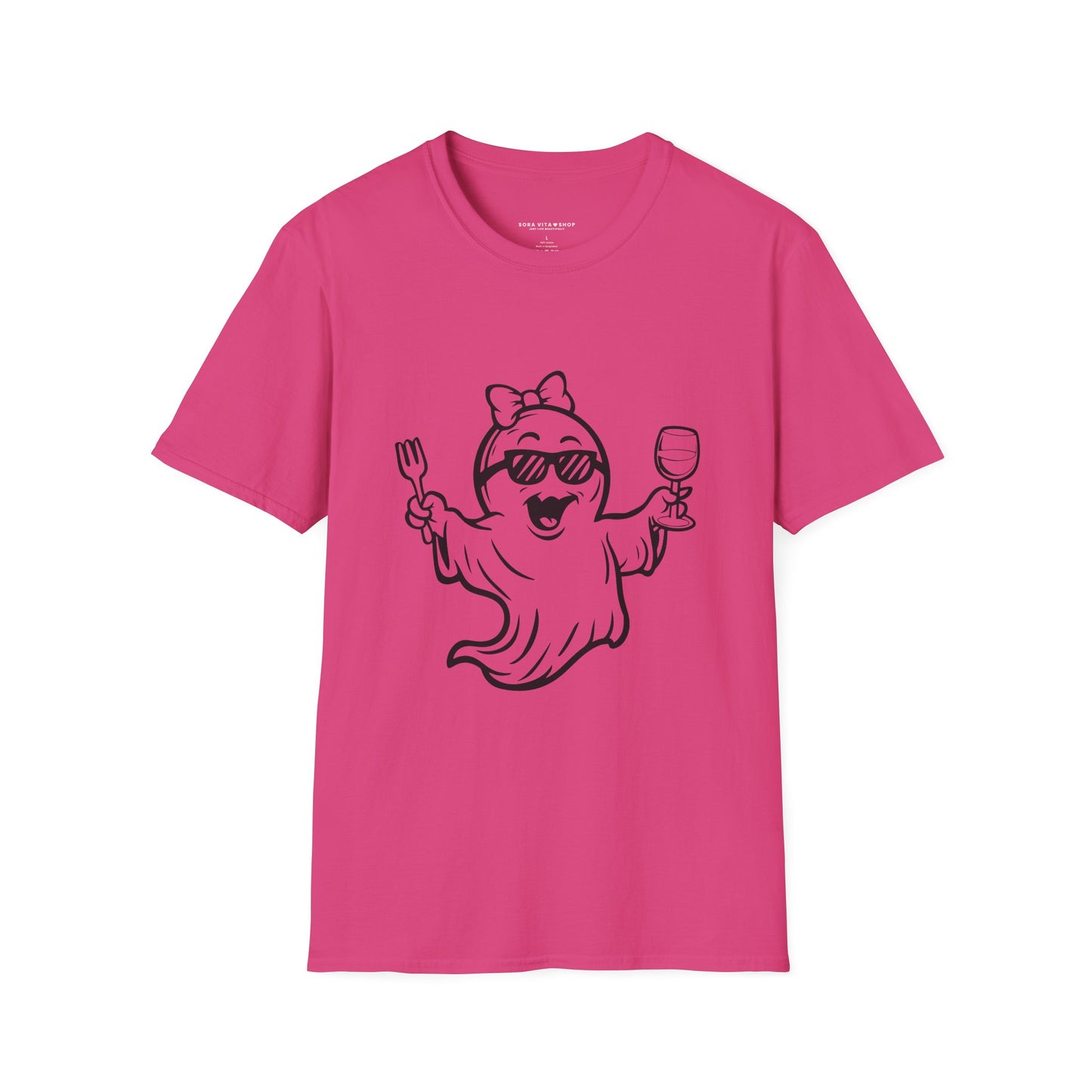 Ghostly Wine Lover Tee – Funny Halloween & Party Shirt for Spooky Wine Fans