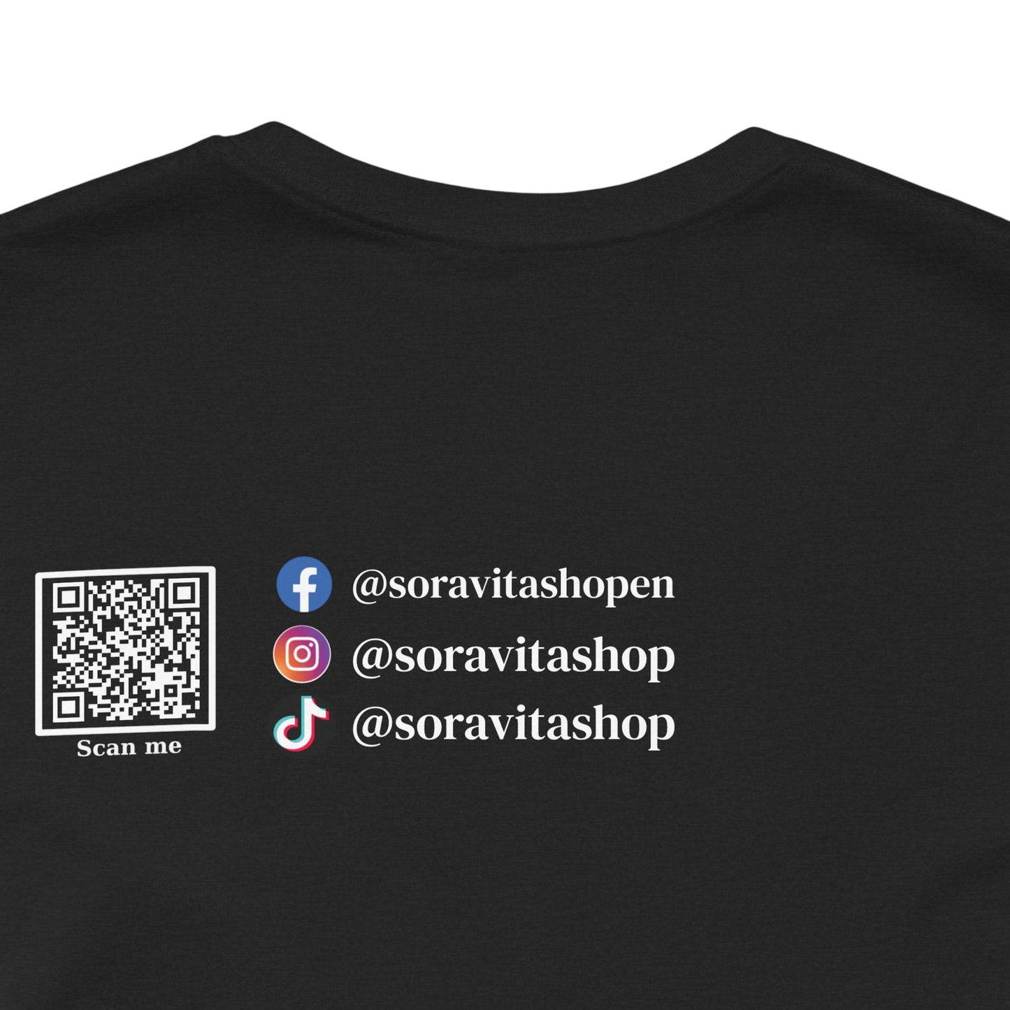 Sora Vita Social Media QR Tee — Brand Identity Professional T-Shirt