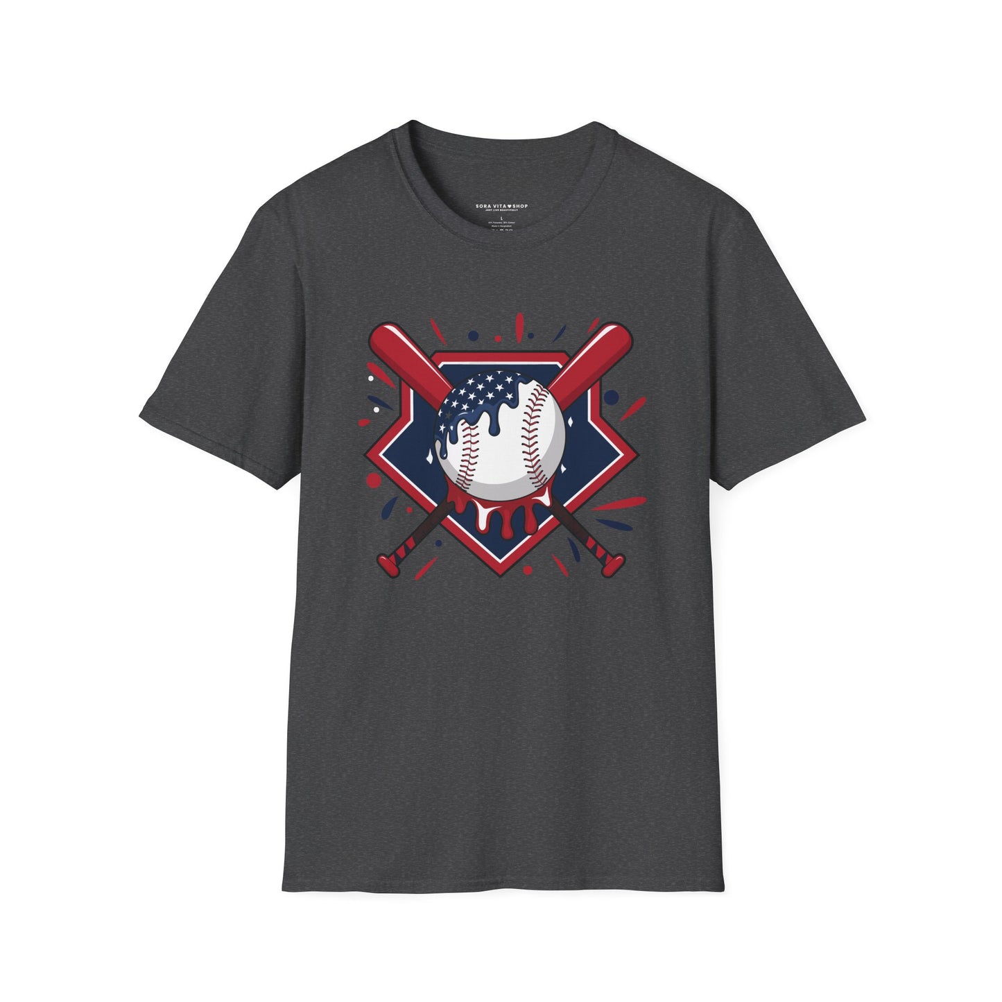 Patriotic Baseball Softstyle Tee – All‑Day Comfort, Game‑Day Pride, Perfect 4th of July & Father’s Day Gift