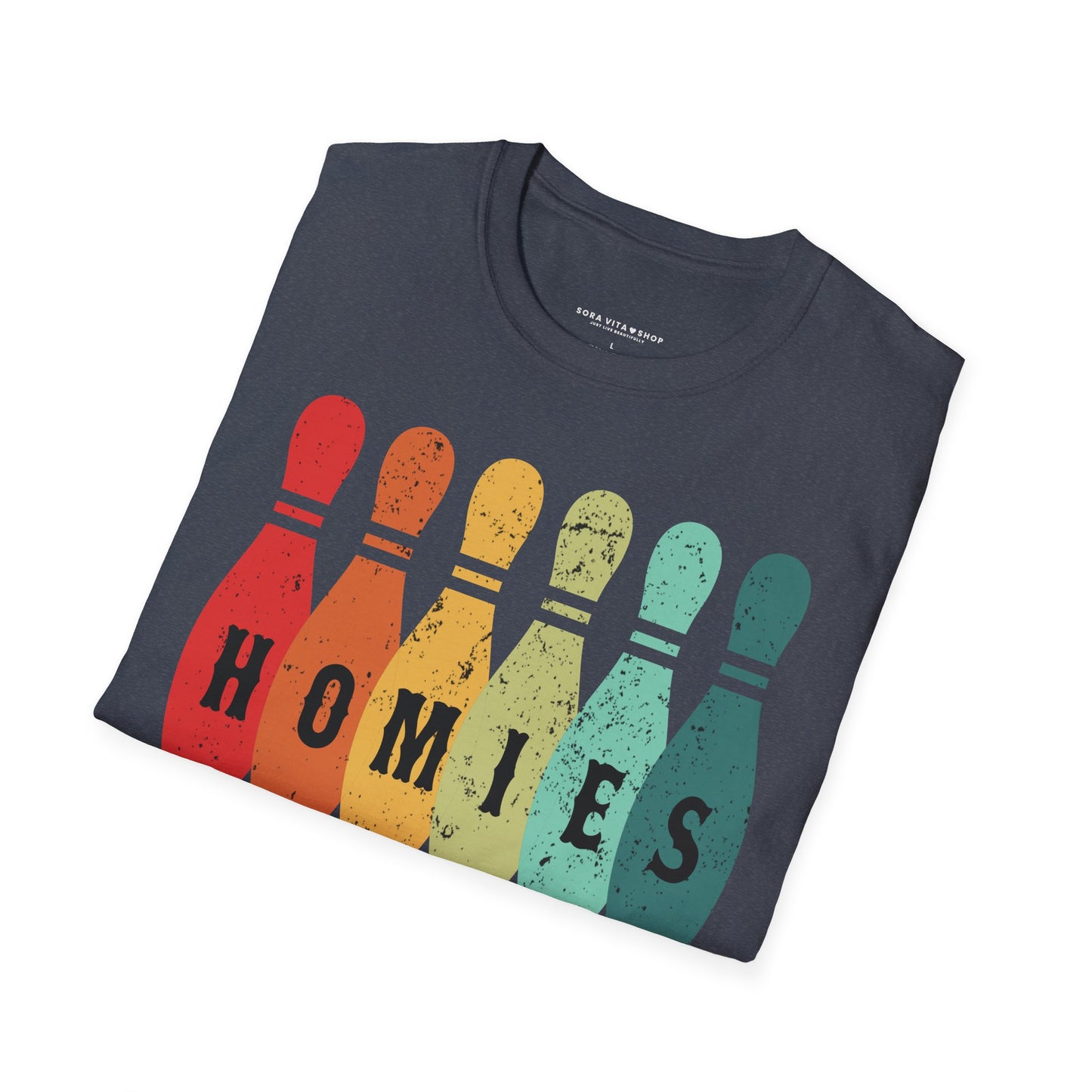 Homies Bowling T‑Shirt Unisex Softstyle Tee for Game Nights, Friendship Vibes & Casual Everyday Style