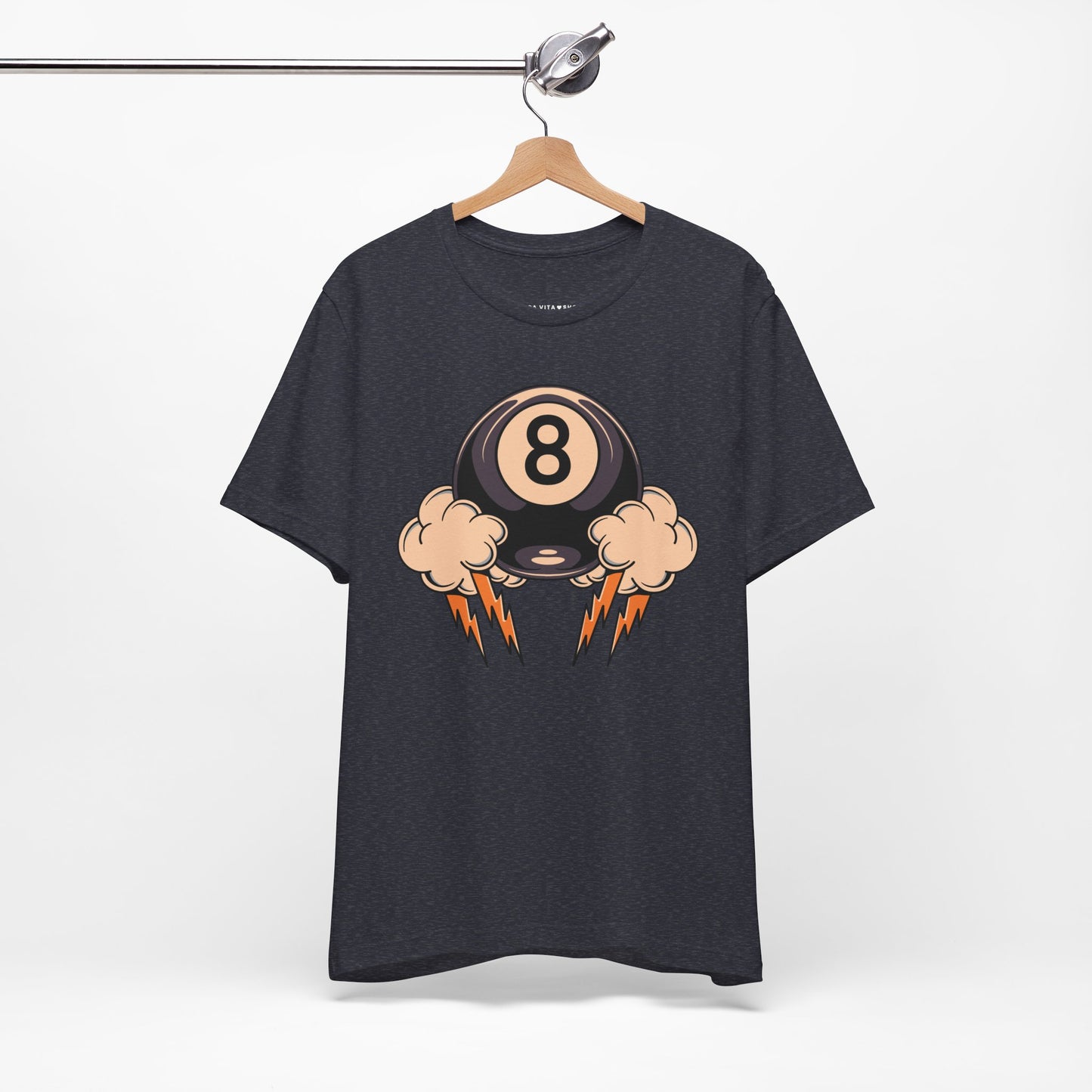 Electric Lucky 8 Ball Tee – Retro Gamer & Vintage Vibes Shirt for Fun Style & Everyday Comfort