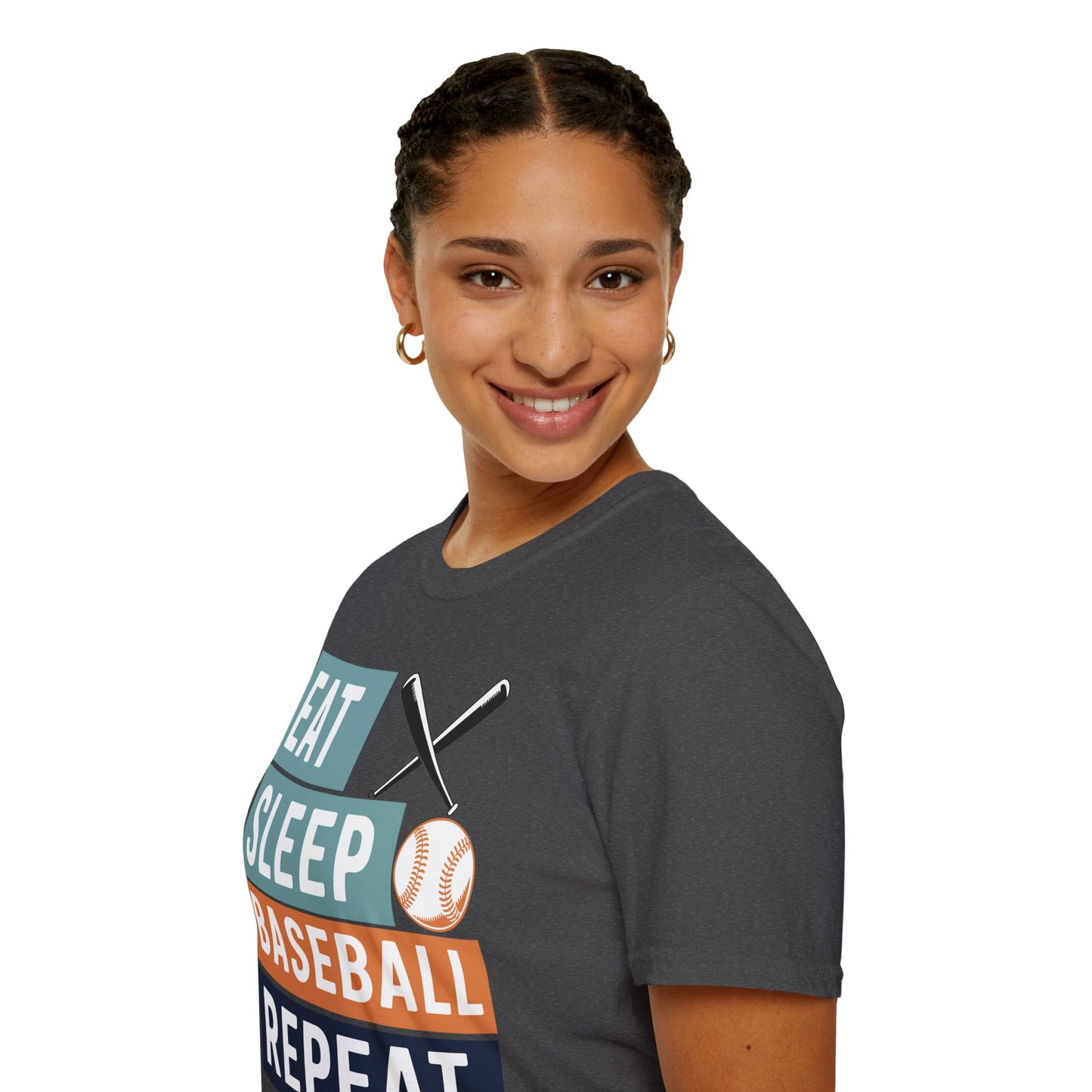 Eat Sleep Baseball Repeat T‑Shirt – Funny Baseball Lover Tee for Game Days, Players & Fans