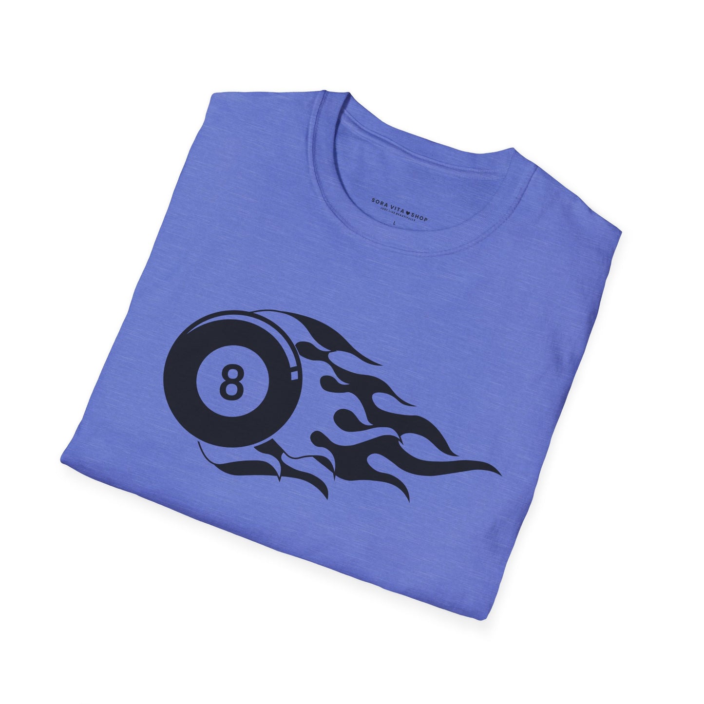 Flame Tattoo 8‑Ball Softstyle Tee – Vintage Billiards Vibes, All‑Day Comfort, Perfect Gift for Pool Lovers & Game Night Legends