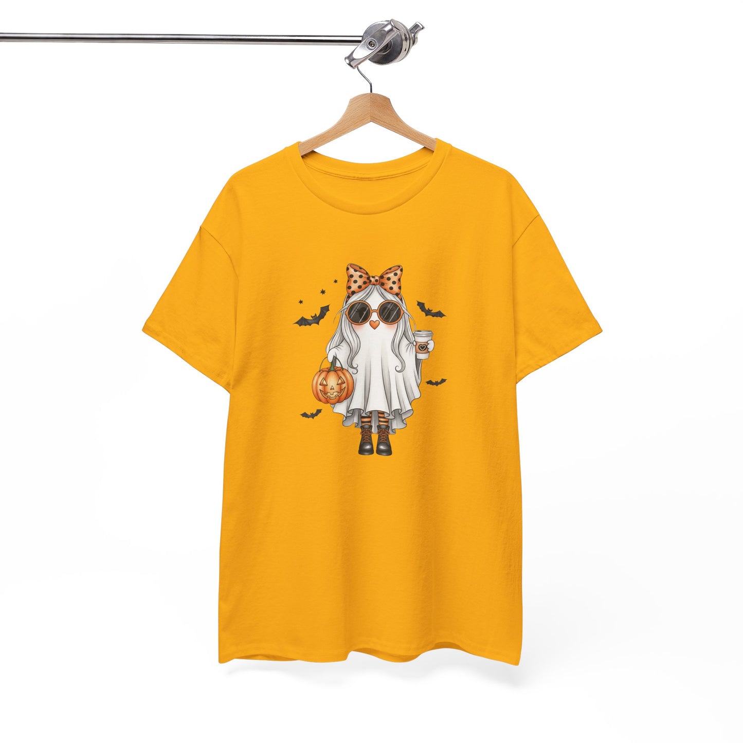Spooky‑Cute Halloween Ghost Tee | Pumpkin Spice Vibes, Unisex Heavy Cotton Comfort for Fall Fun