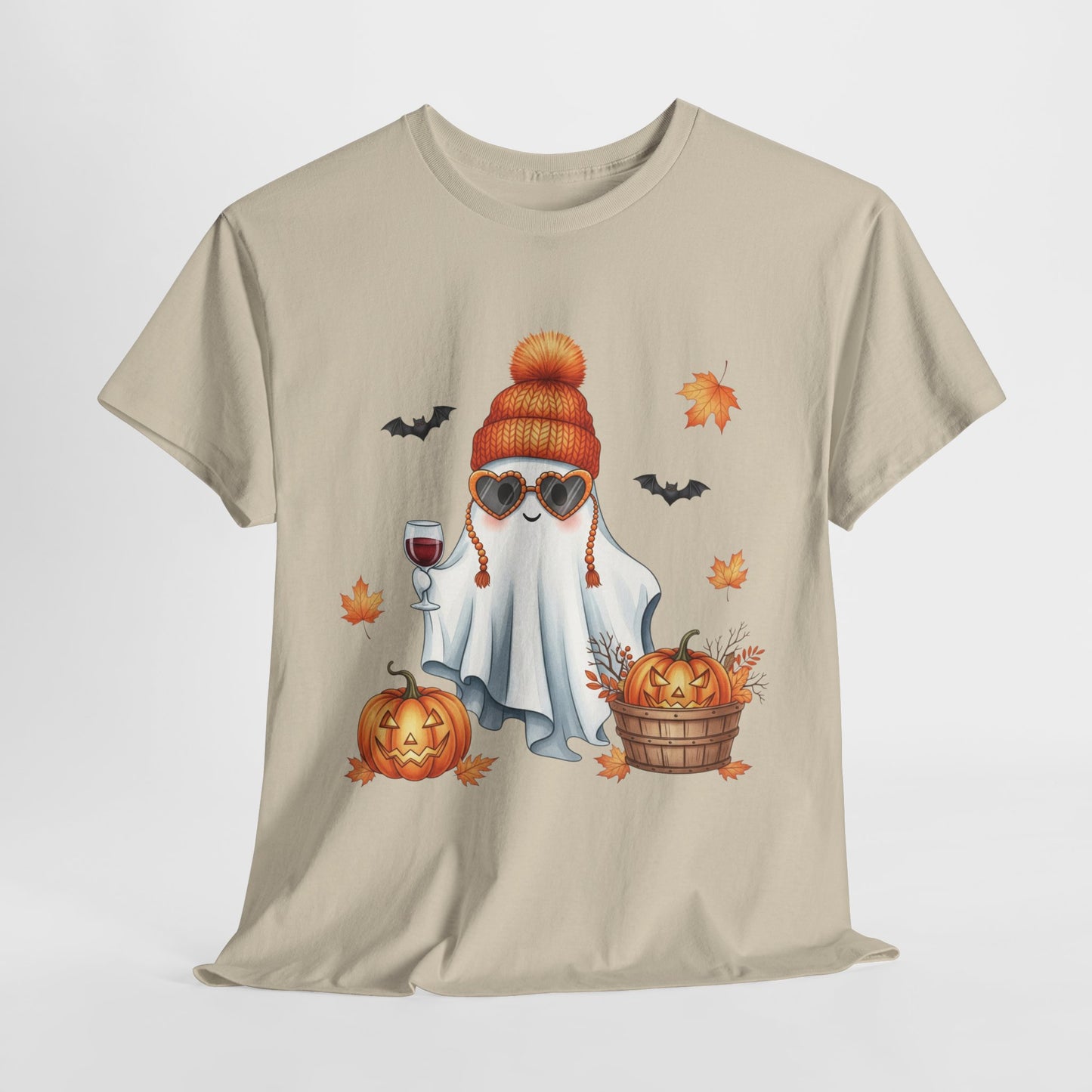 Spooky‑Cute Ghost Halloween Tee | Unisex Heavy Cotton Comfort for Fall Fun & Festive Vibes
