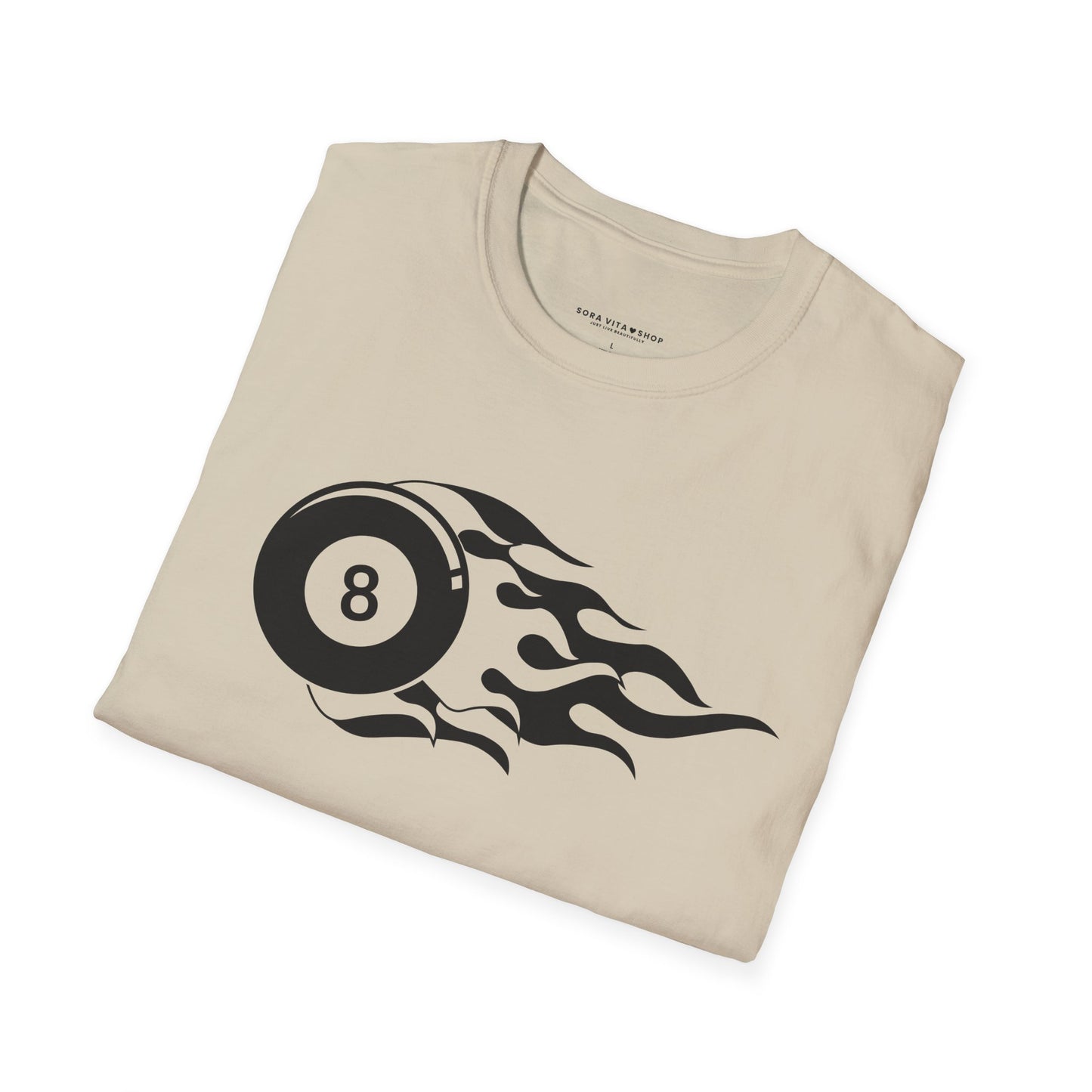 Flame Tattoo 8‑Ball Softstyle Tee – Vintage Billiards Vibes, All‑Day Comfort, Perfect Gift for Pool Lovers & Game Night Legends