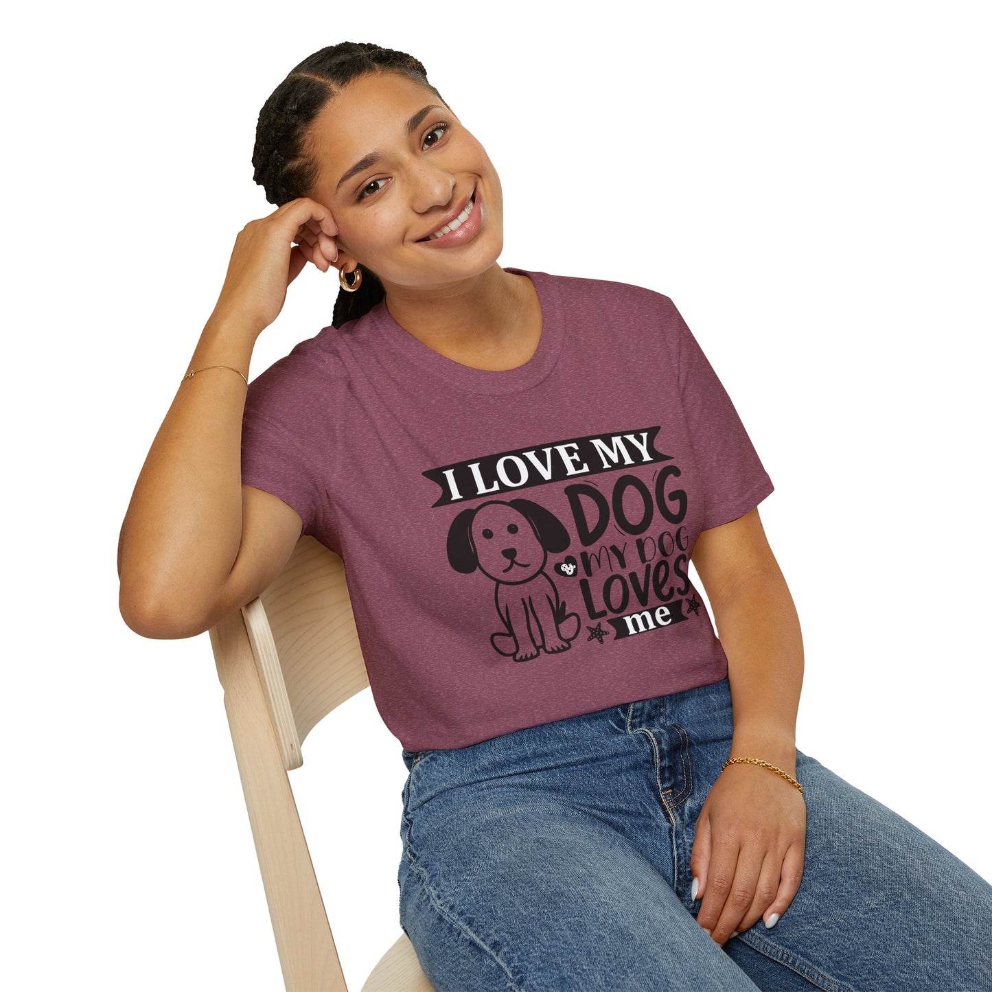 I Love My Dog Softstyle T‑Shirt | Cute Unisex Graphic Tee for Dog Moms, Pet Owners & Everyday Comfort