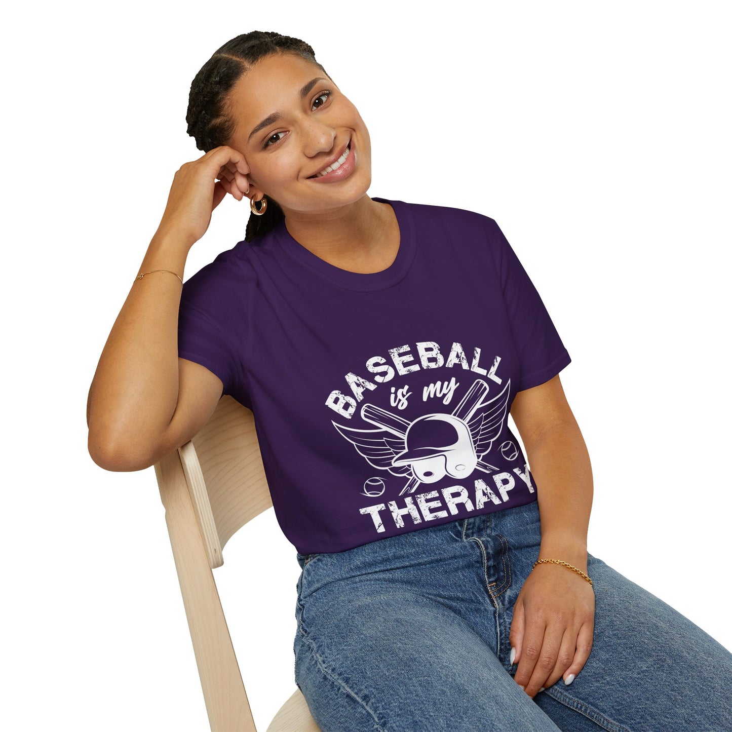 Baseball Therapy Softstyle Tee – All‑Day Comfort, Game‑Day Energy, Perfect Gift for Baseball Lovers