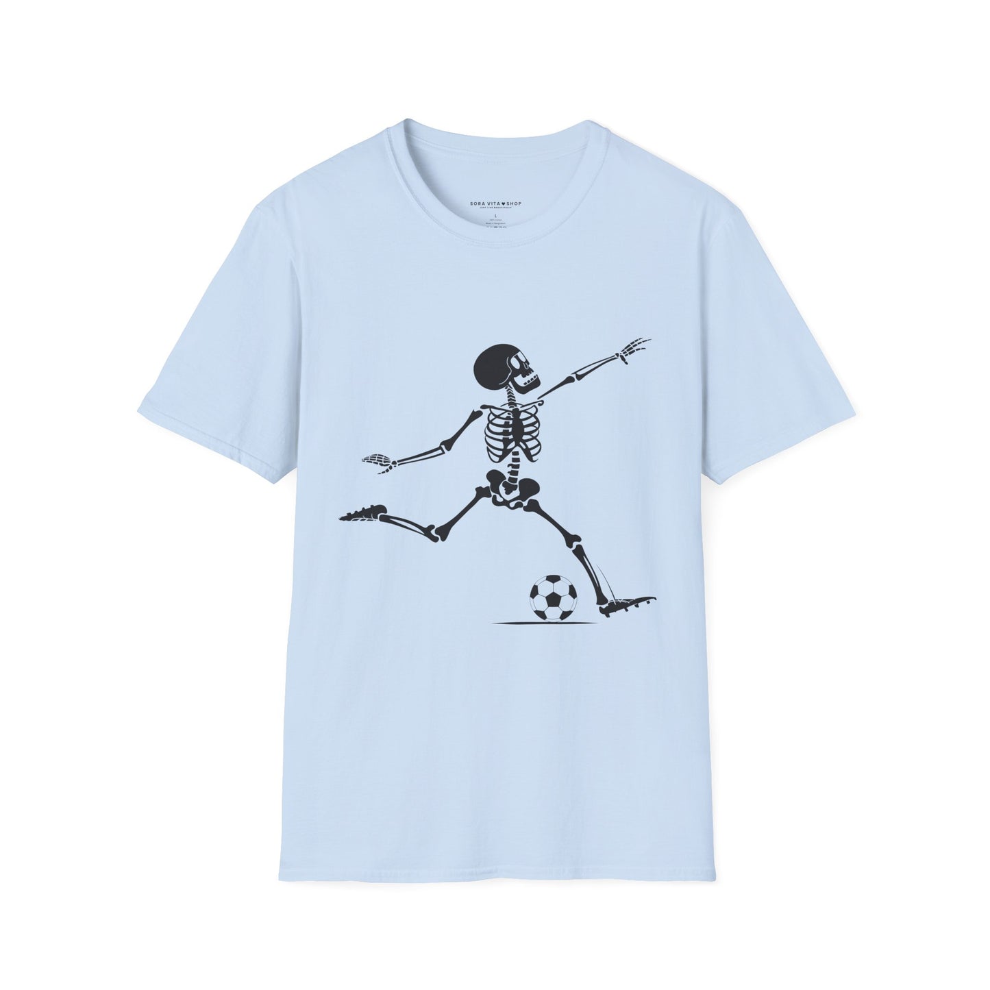 Playful Skeleton Soccer Softstyle Tee – Fun Halloween Vibes, All‑Day Comfort, Perfect Gift for Soccer Lovers & Party Nights