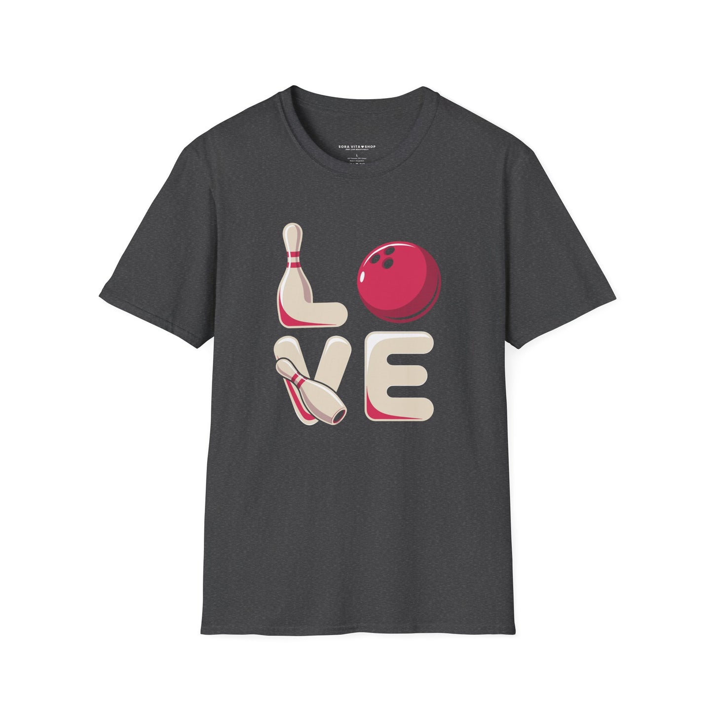 Camiseta suave Bowling Love: comodidad durante todo el día, energía para las noches de juego, regalo perfecto para jugadores de bolos y aficionados a las ligas.