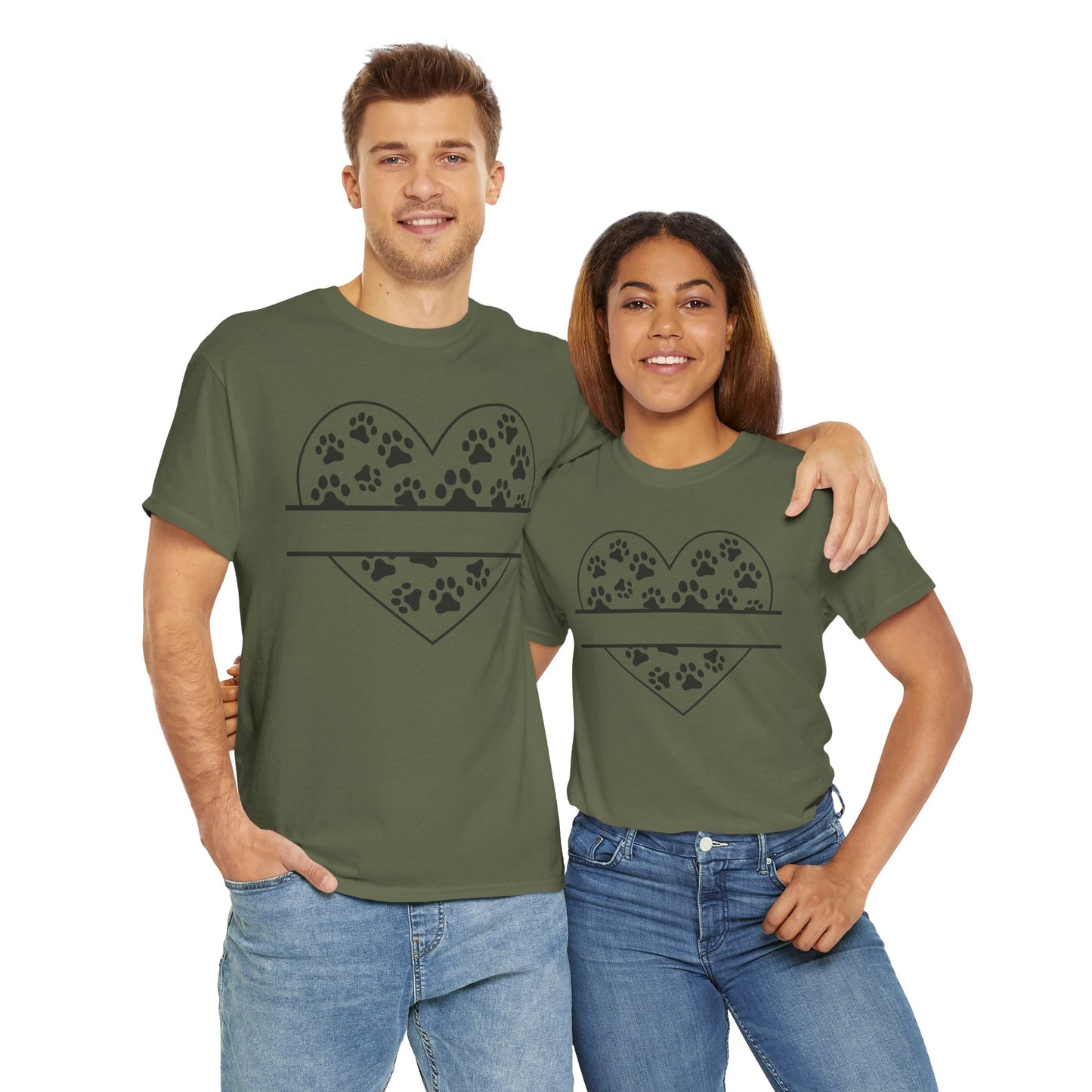 Paw Print Love Tee – Heart Paw Design Shirt for Proud Pet Parents, Dog Moms & Animal Lovers