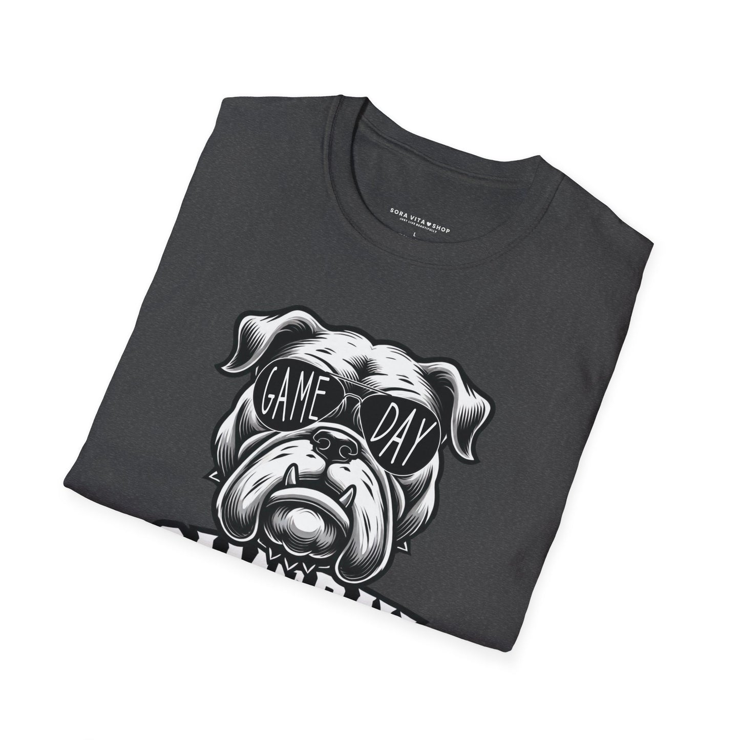Game Day Bulldog Tee | Unisex Softstyle Comfort for Pet Lovers, Sports Fans & Everyday Style