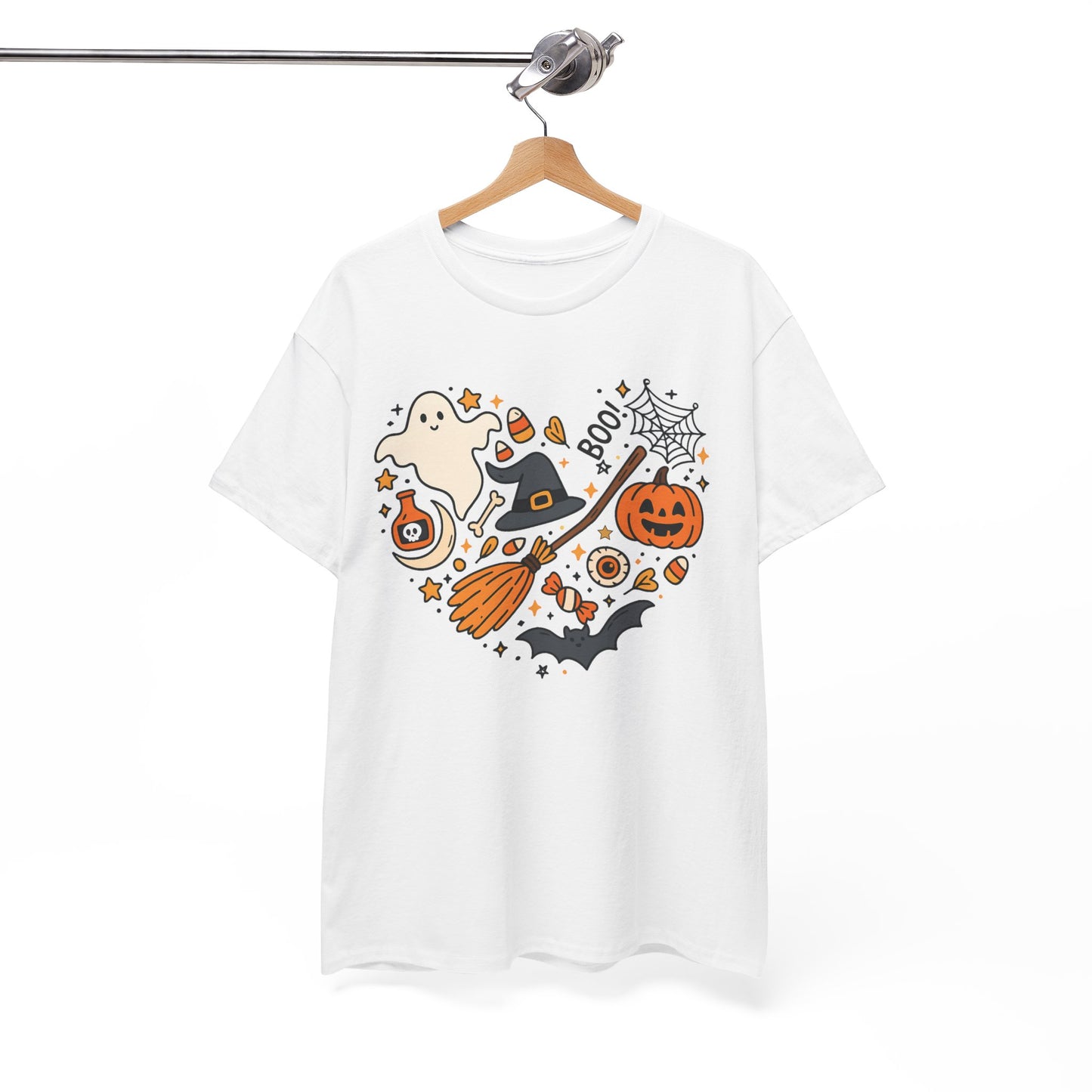 Spooky‑Sweet Halloween Heart Tee | Unisex Heavy Cotton Comfort for Trick‑or‑Treat & Fall Fun