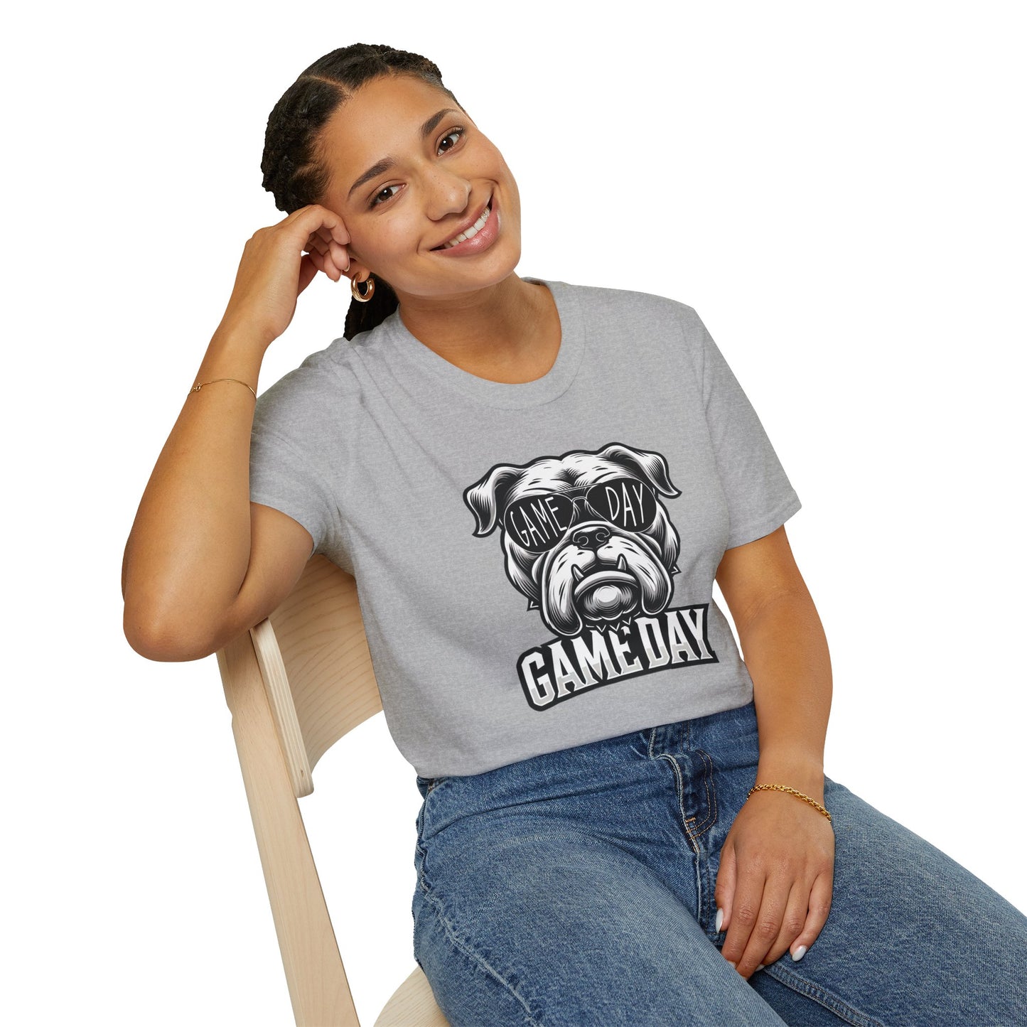 Game Day Bulldog Tee | Unisex Softstyle Comfort for Pet Lovers, Sports Fans & Everyday Style