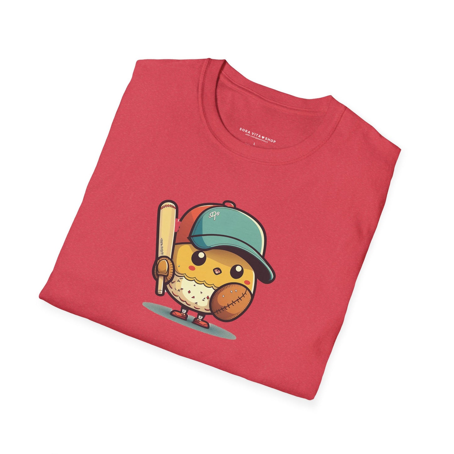 Playful Baseball Chick Softstyle Tee 🐥⚾ | Cute Unisex Comfort for Sports Lovers, Spring Fun & Everyday Style