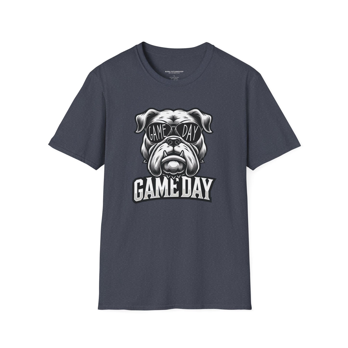 Game Day Bulldog Tee | Unisex Softstyle Comfort for Pet Lovers, Sports Fans & Everyday Style