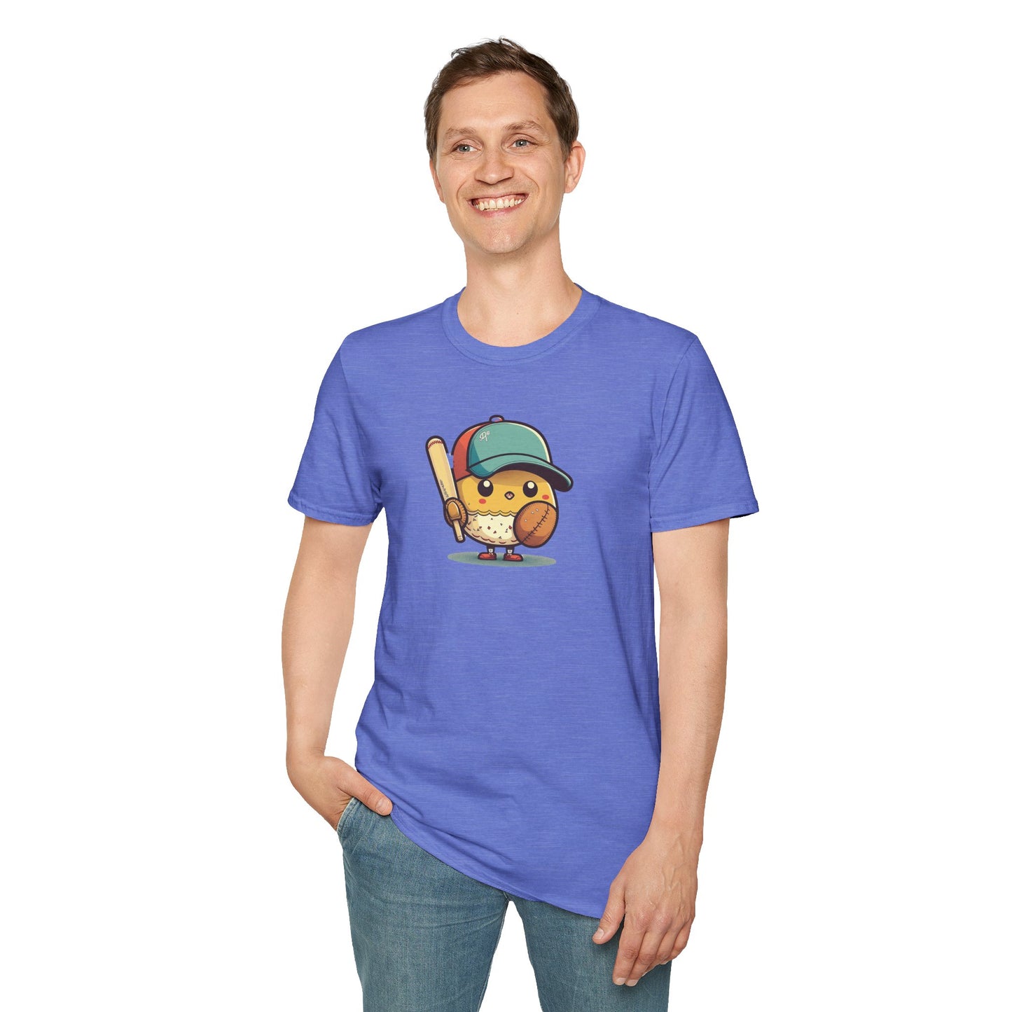 Playful Baseball Chick Softstyle Tee 🐥⚾ | Cute Unisex Comfort for Sports Lovers, Spring Fun & Everyday Style