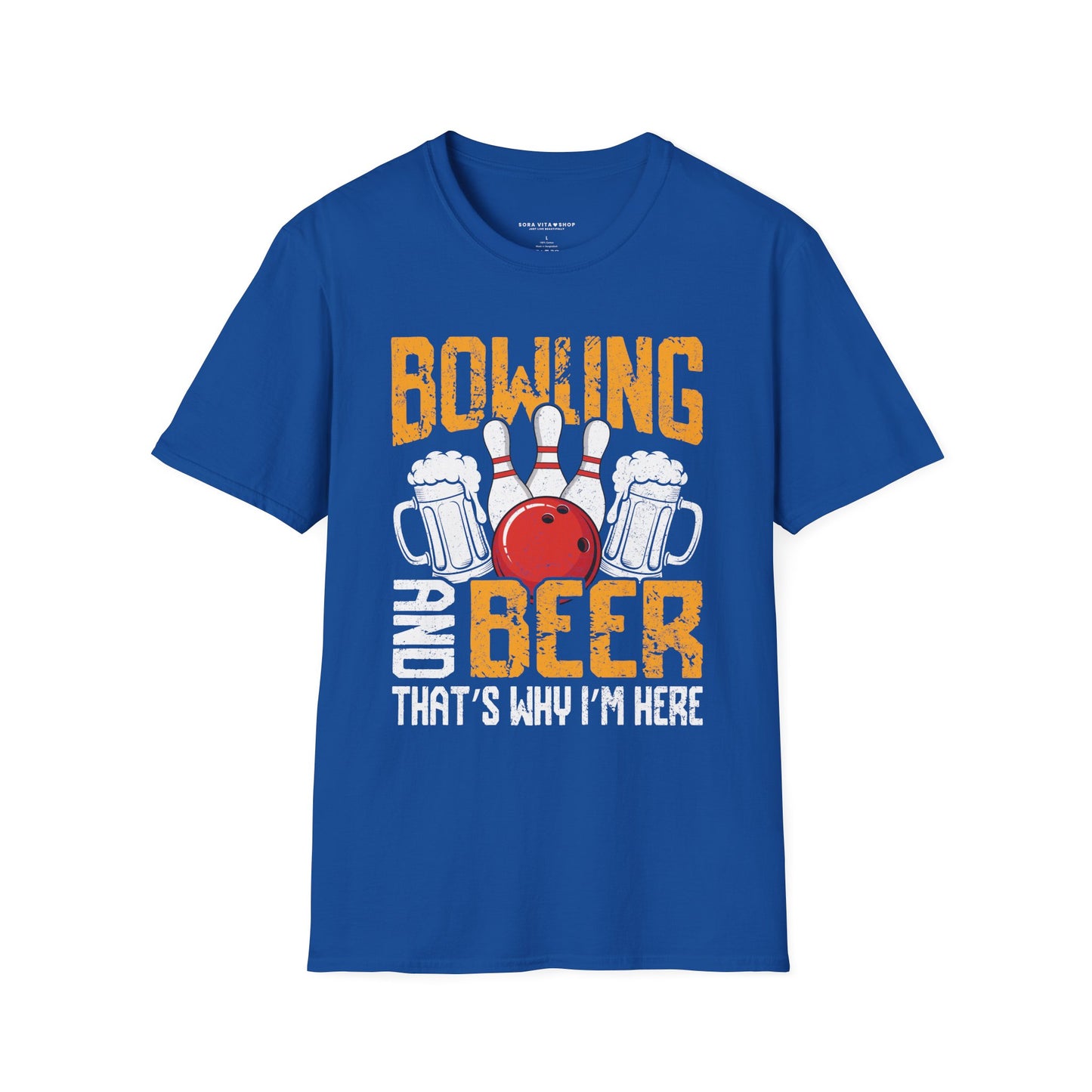 Bowling & Beer Softstyle Tee – Fun Game Night Vibes, All‑Day Comfort, Perfect Gift for Bowlers & Backyard BBQ Fans