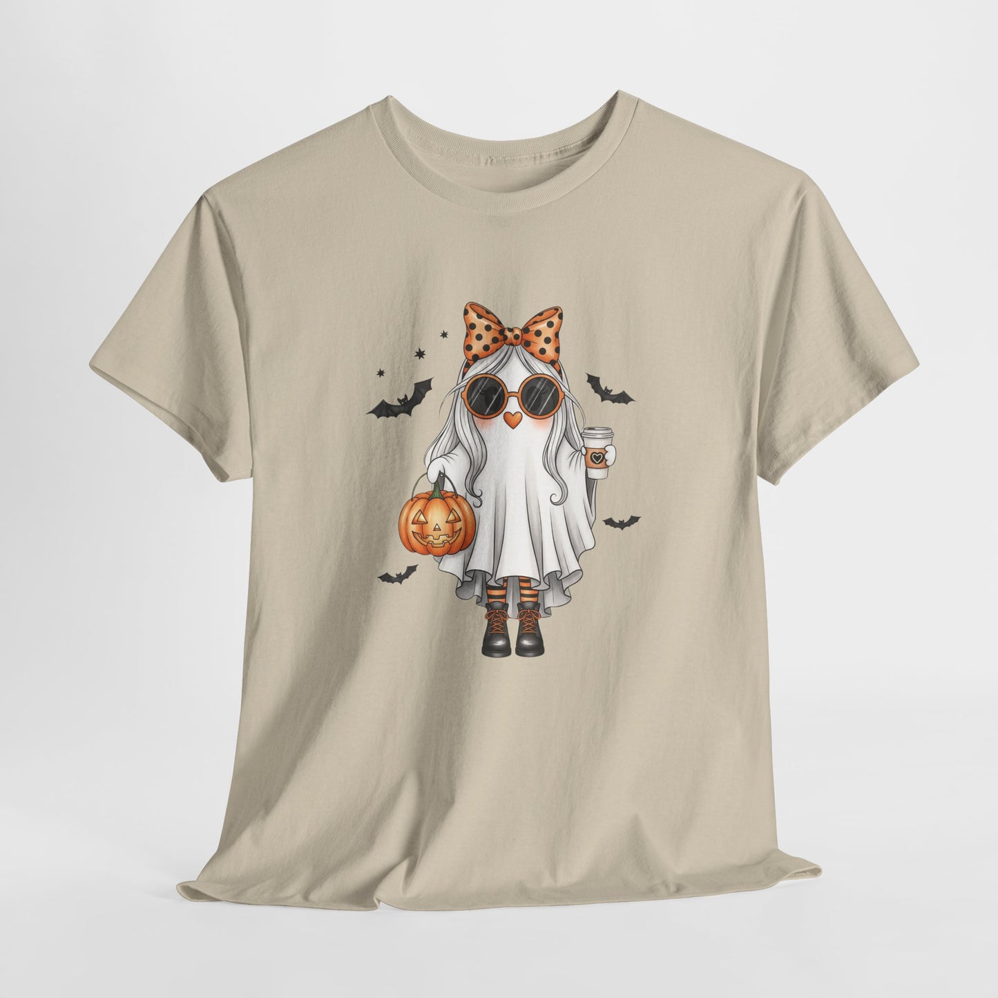 Spooky‑Cute Halloween Ghost Tee | Pumpkin Spice Vibes, Unisex Heavy Cotton Comfort for Fall Fun