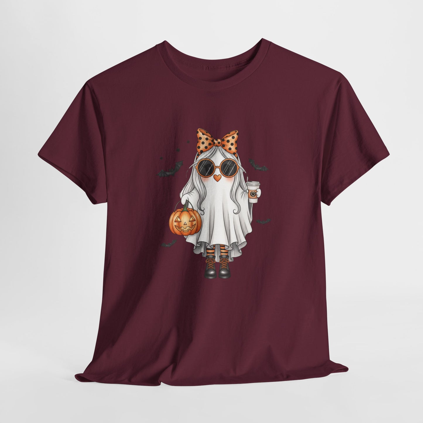 Spooky‑Cute Halloween Ghost Tee | Pumpkin Spice Vibes, Unisex Heavy Cotton Comfort for Fall Fun