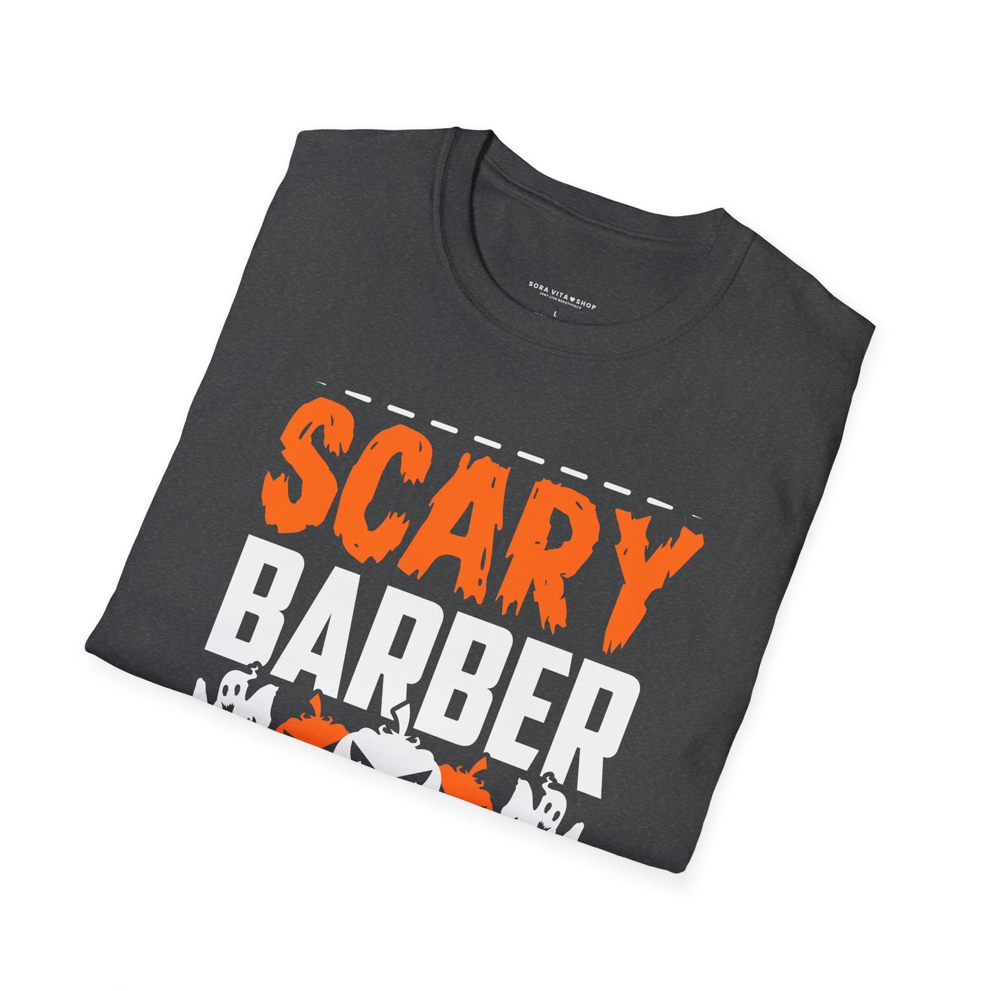 Halloween Scary Barber Tee – Funny Spooky Costume Shirt for Parties, Barbers & Hair Enthusiasts
