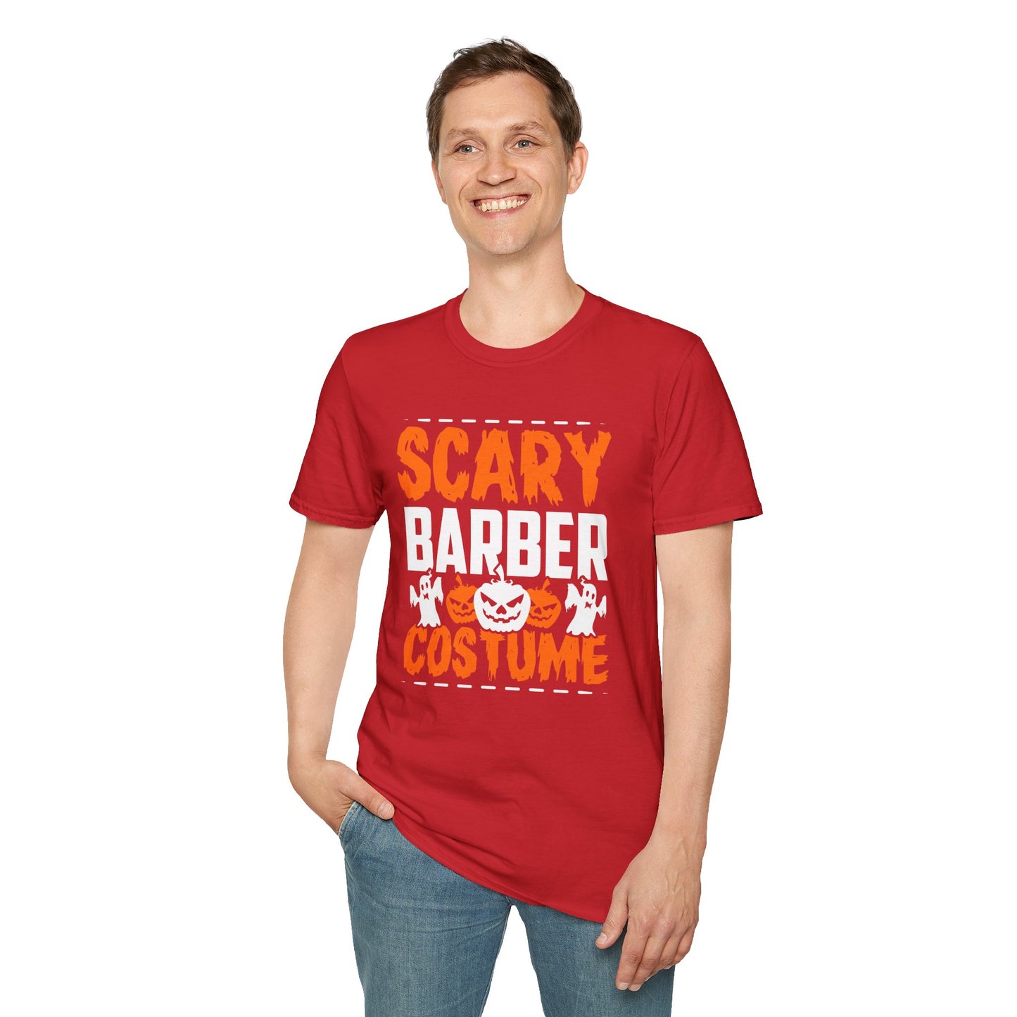 Halloween Scary Barber Tee – Funny Spooky Costume Shirt for Parties, Barbers & Hair Enthusiasts
