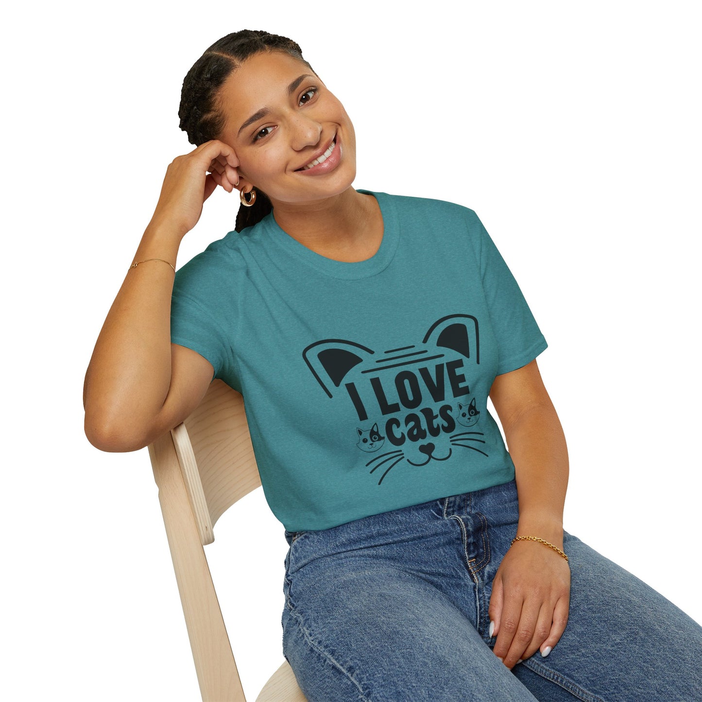 I LOVE Cats Tee | Softstyle Comfort for Pet Owners, Animal Lovers & Everyday Cat Joy