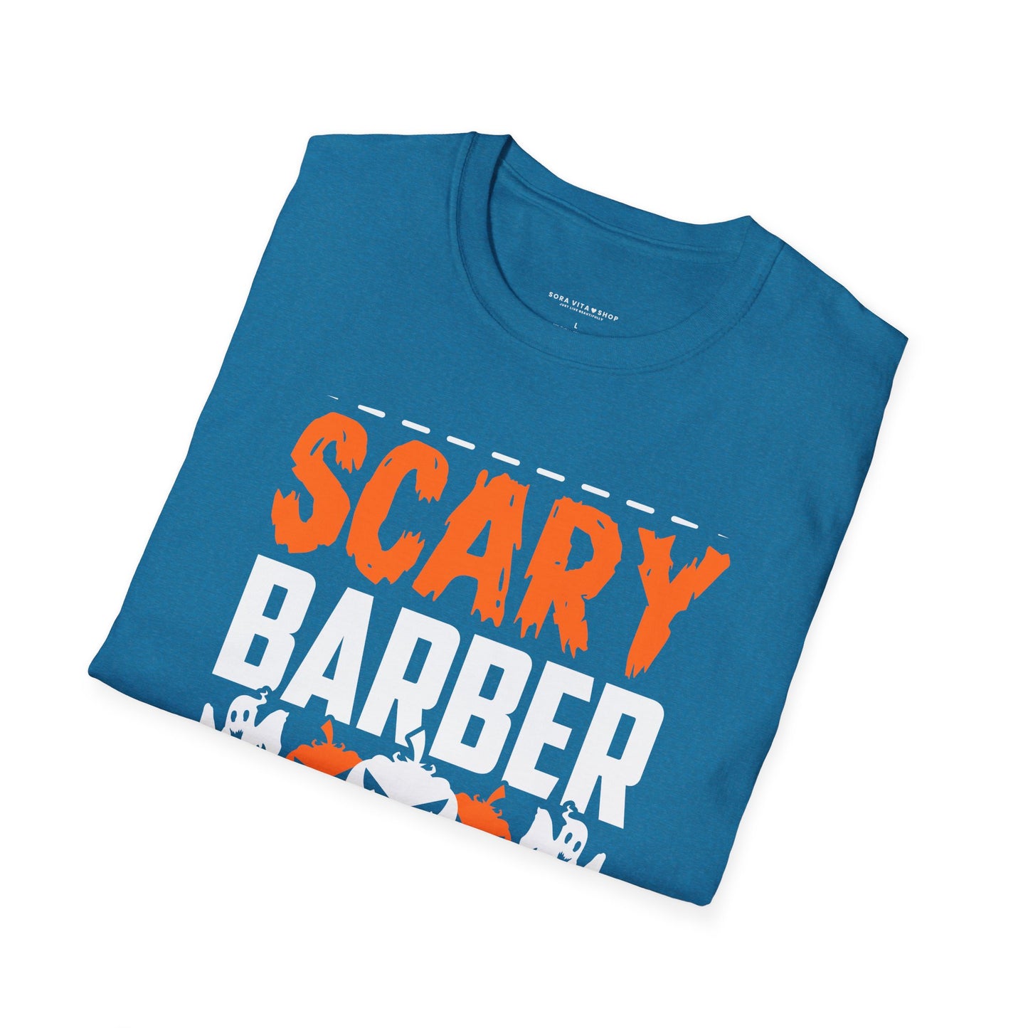 Halloween Scary Barber Tee – Funny Spooky Costume Shirt for Parties, Barbers & Hair Enthusiasts