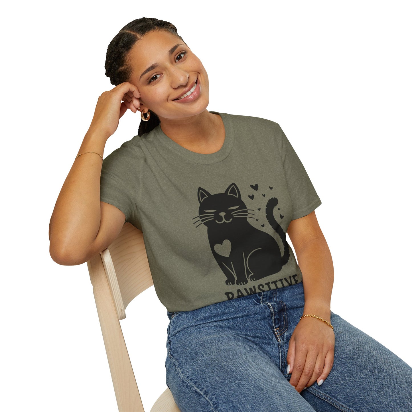 Pawsitive Cat Tee | Unisex Softstyle Comfort for Cat Lovers, Pet Advocates & Everyday Positivity