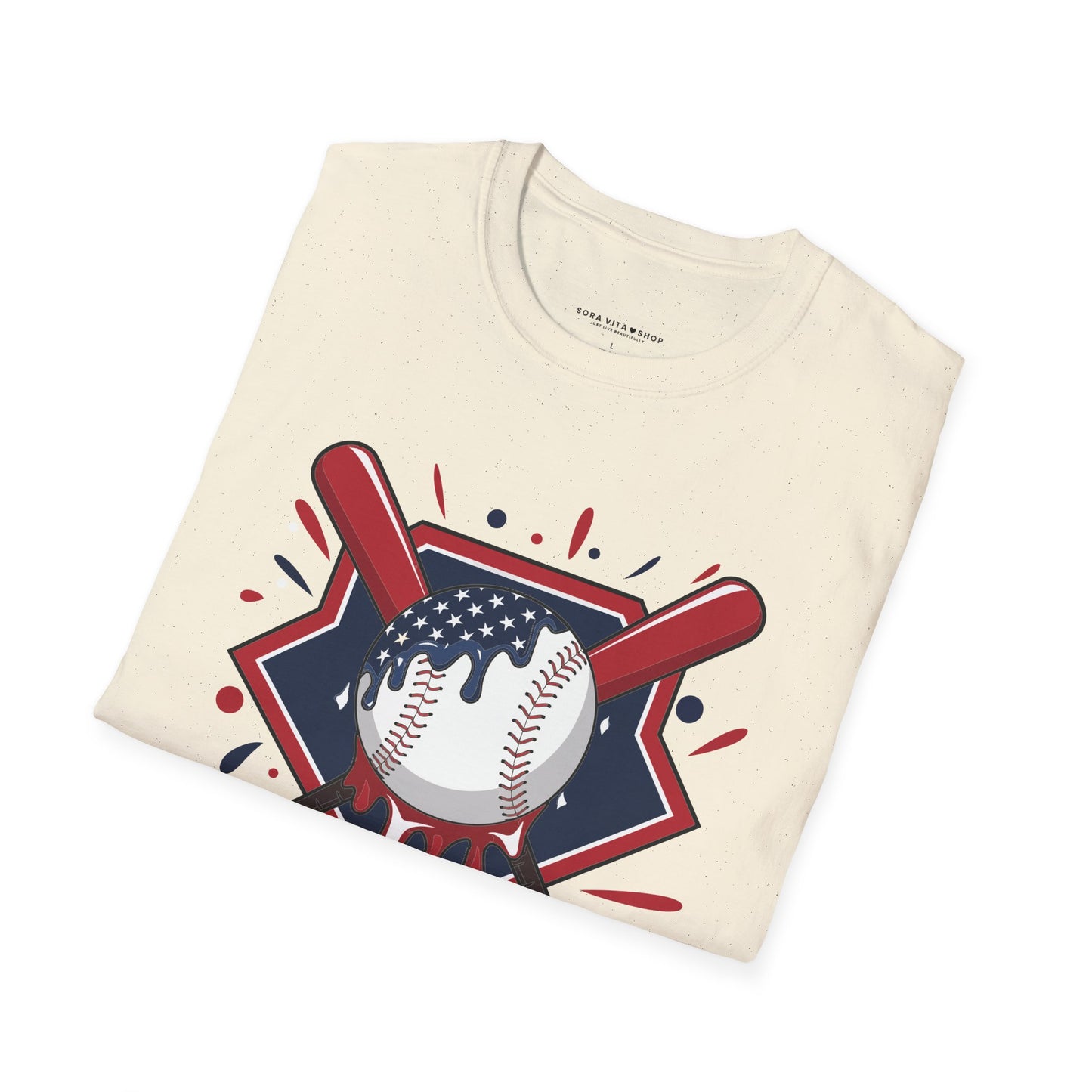 Patriotic Baseball Softstyle Tee – All‑Day Comfort, Game‑Day Pride, Perfect 4th of July & Father’s Day Gift