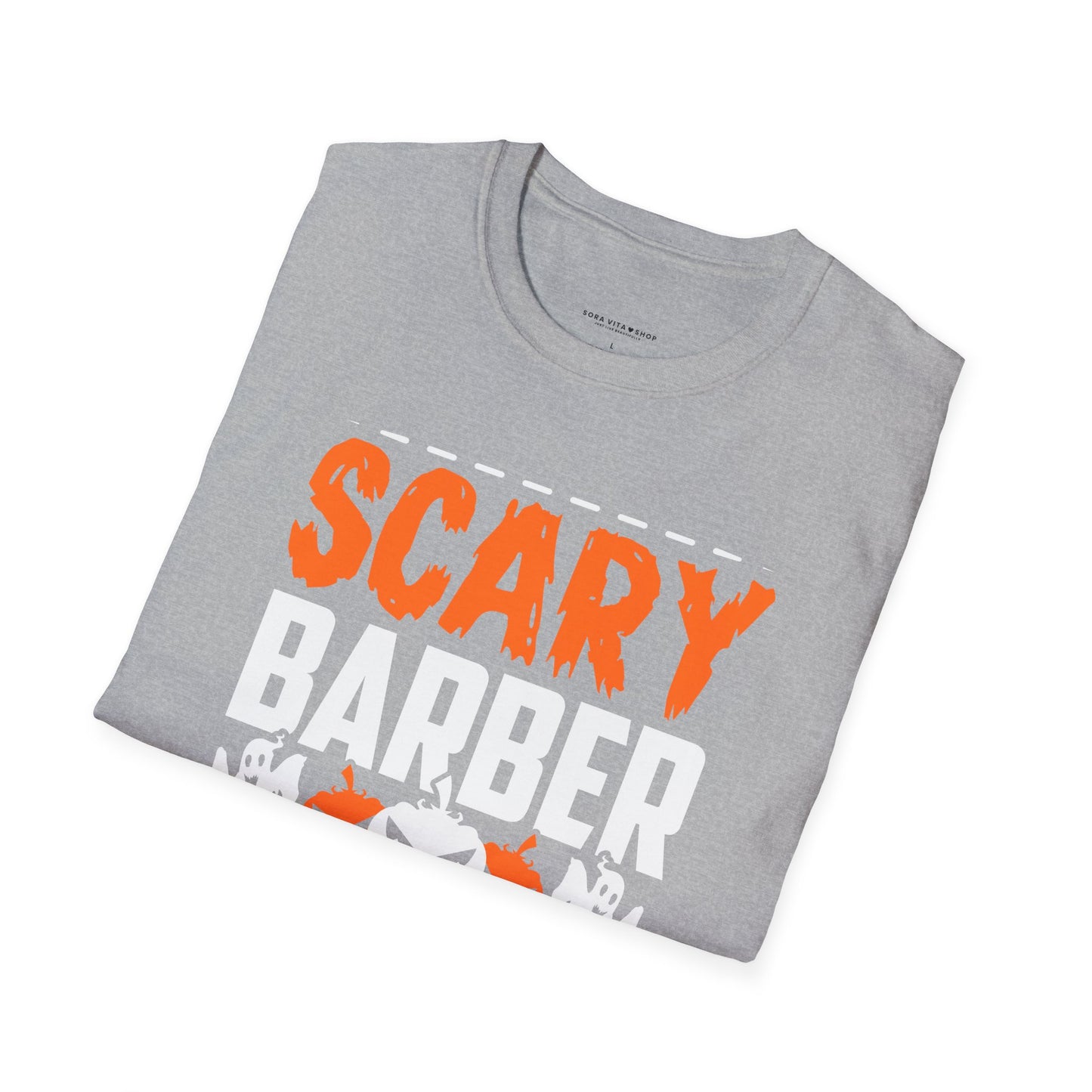 Halloween Scary Barber Tee – Funny Spooky Costume Shirt for Parties, Barbers & Hair Enthusiasts