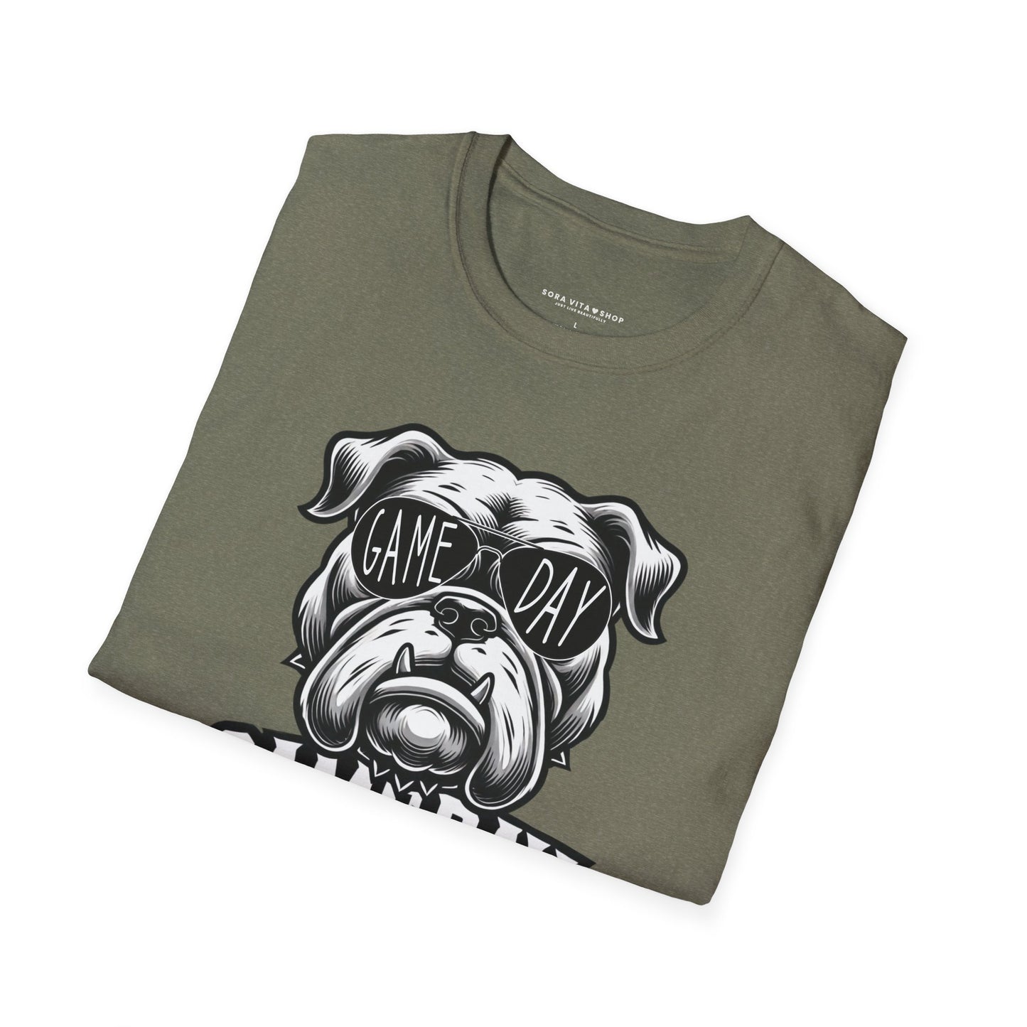 Game Day Bulldog Tee | Unisex Softstyle Comfort for Pet Lovers, Sports Fans & Everyday Style