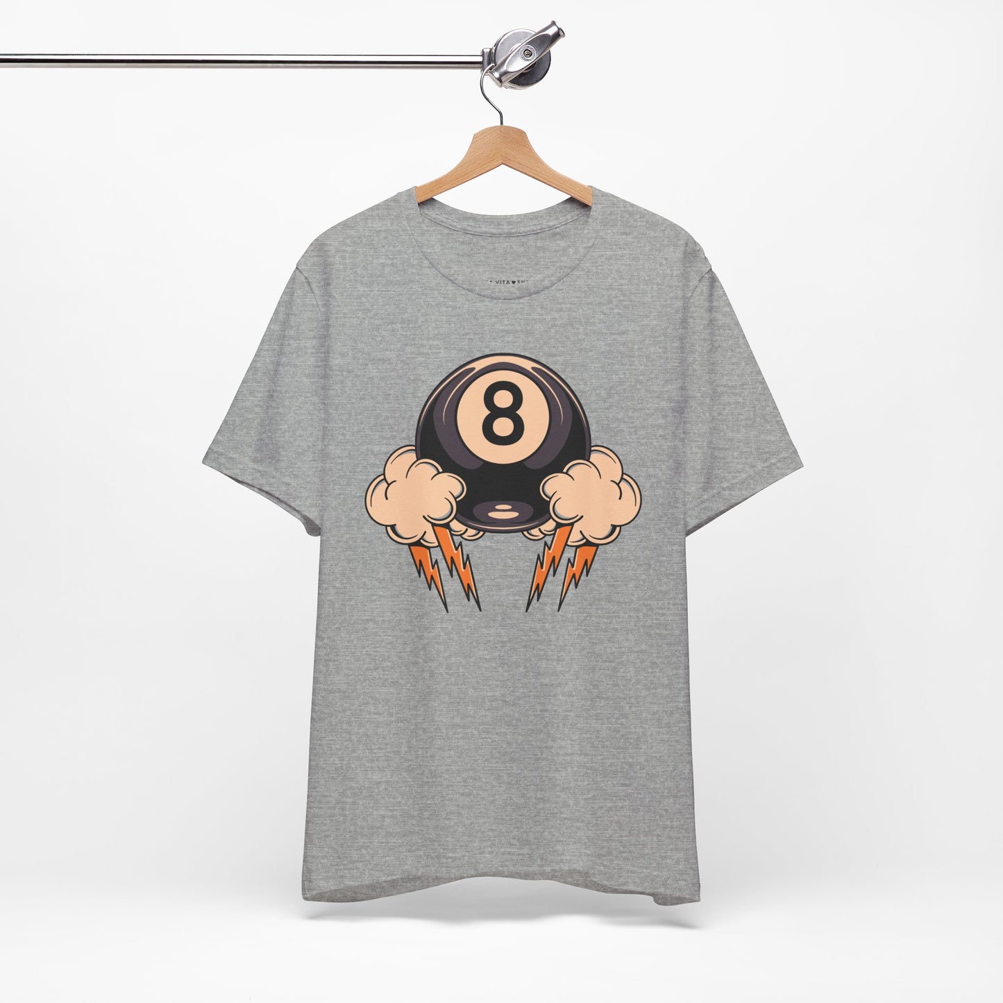 Electric Lucky 8 Ball Tee – Retro Gamer & Vintage Vibes Shirt for Fun Style & Everyday Comfort