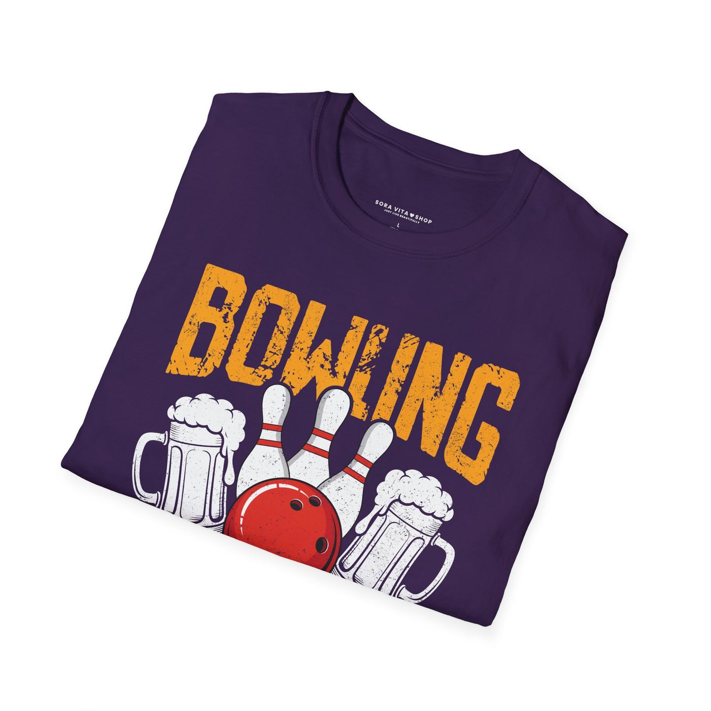 Bowling & Beer Softstyle Tee – Fun Game Night Vibes, All‑Day Comfort, Perfect Gift for Bowlers & Backyard BBQ Fans